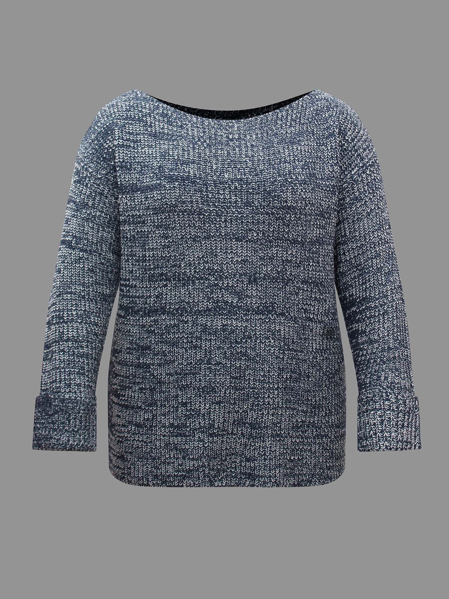 Heather Boat Neck Drop Shoulder Sleeve Pullover - Image 9