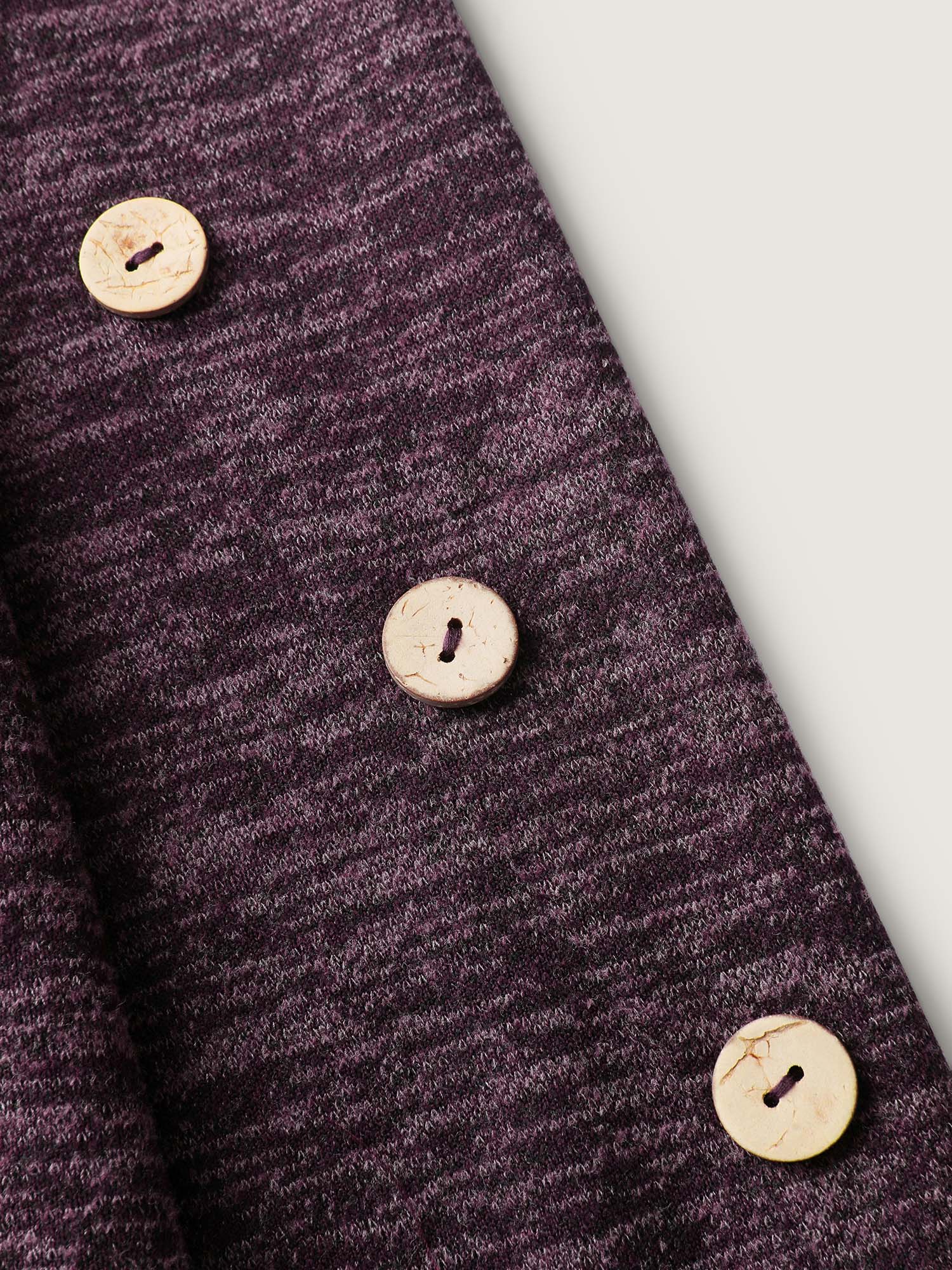 Heather Button Detail Overlap Sleeve Sweatshirt - Image 6