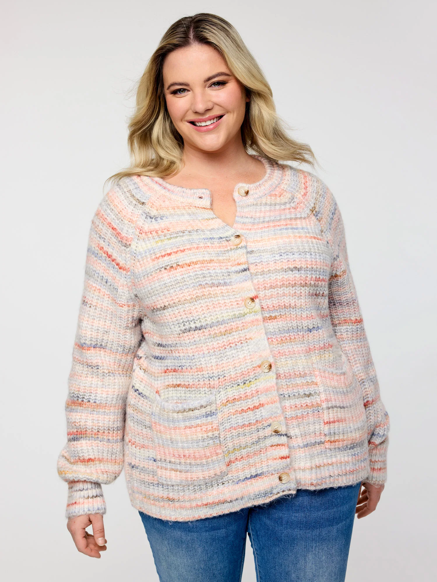 Heather Buttons Pockets Knit Cardigan - Image 4