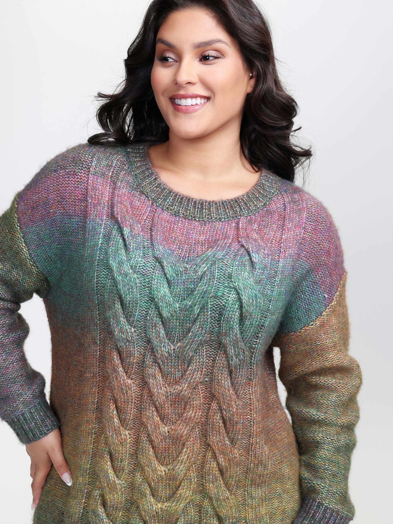 Heather Color Gradient Drop Shoulder Pullover - Image 2
