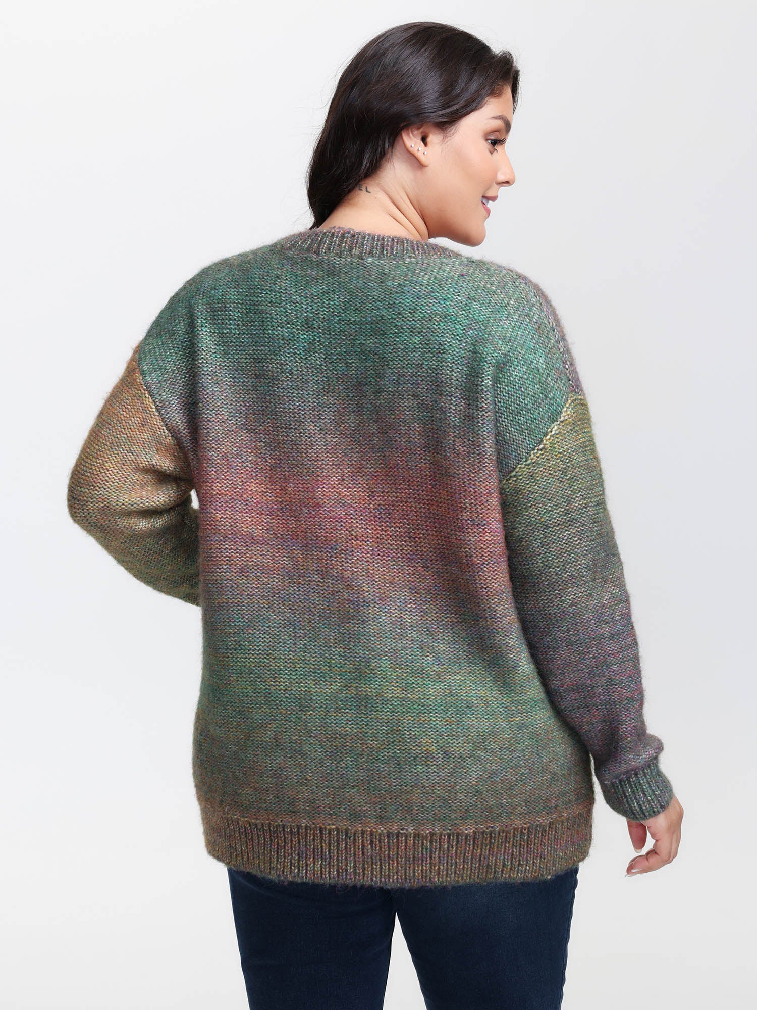 Heather Color Gradient Drop Shoulder Pullover - Image 4