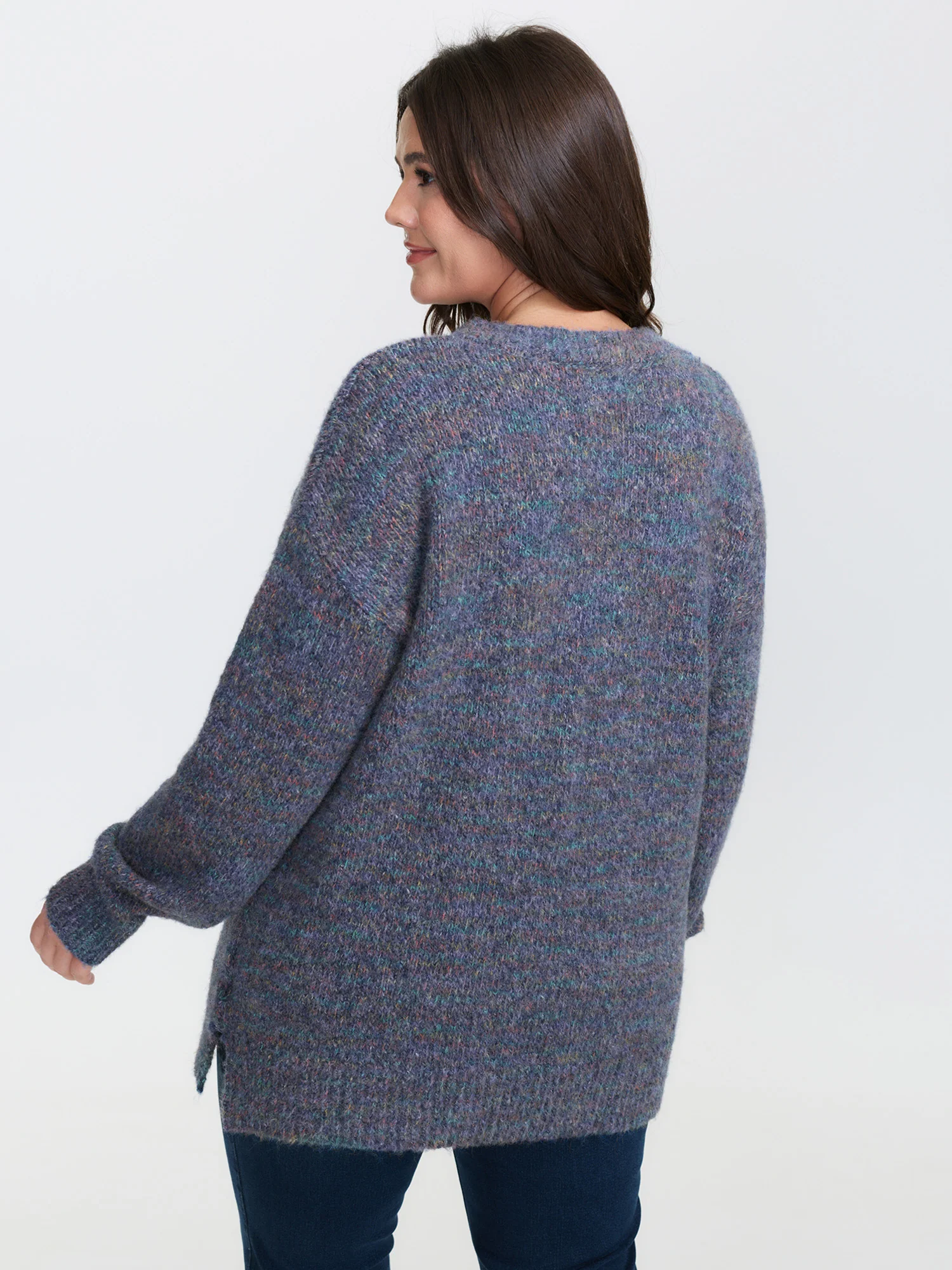 Heather Color Gradient Round Neck Pullover - Image 4