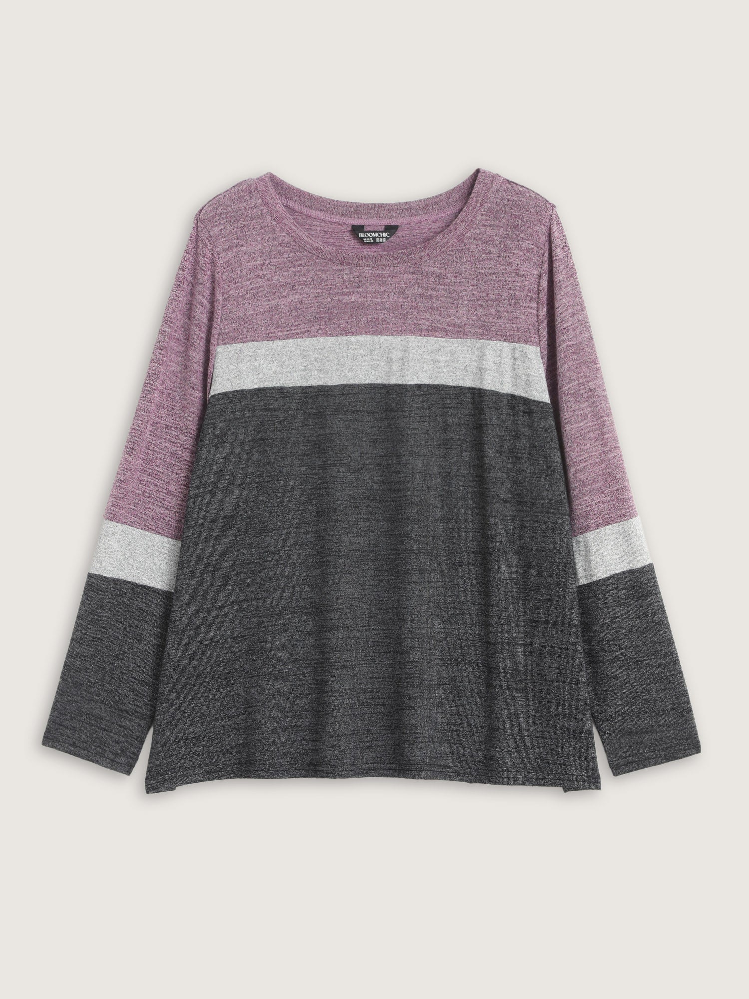Heather Colorblock Contrast Crew Neck T-shirt - Image 12