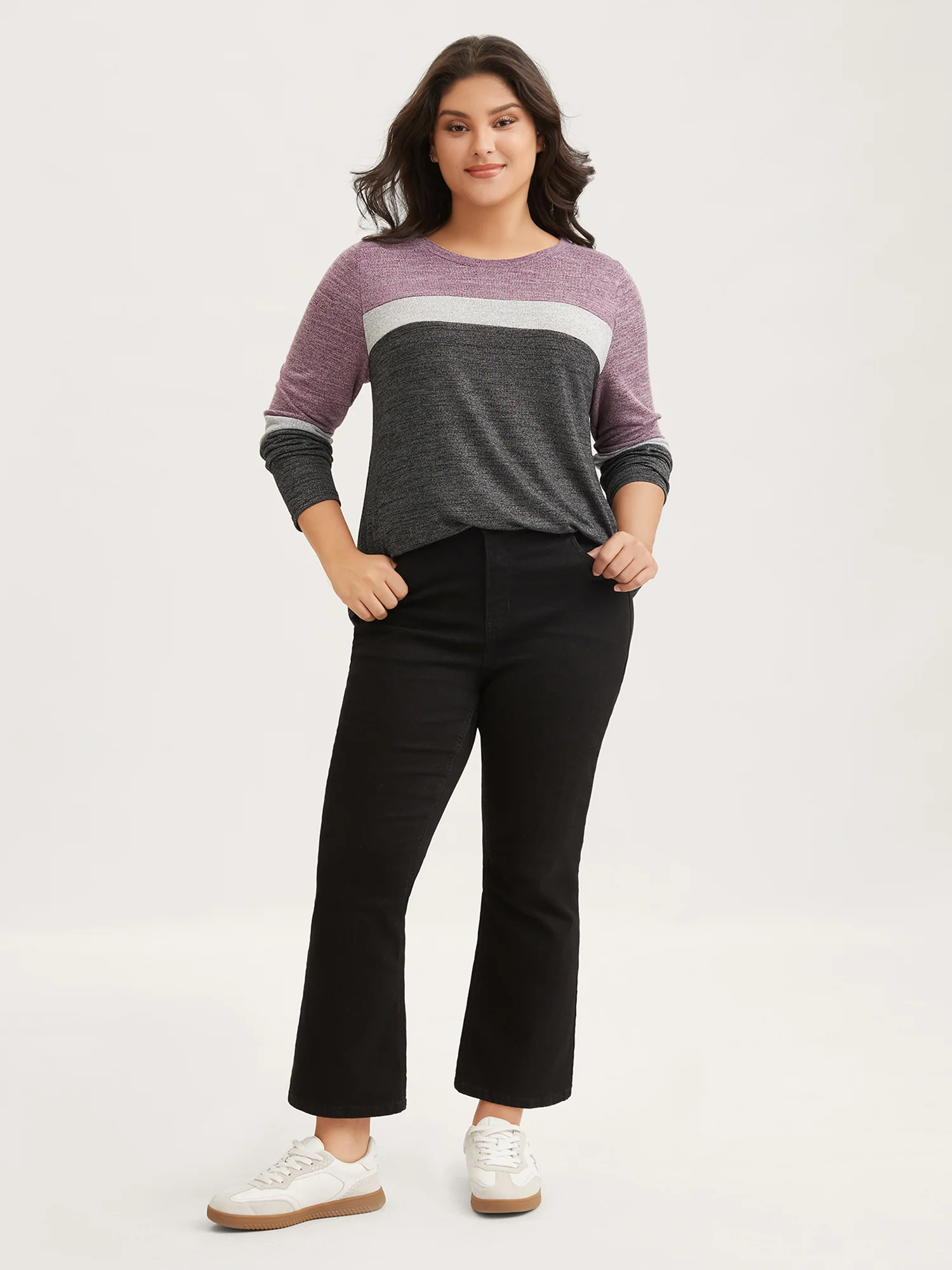 Heather Colorblock Contrast Crew Neck T-shirt - Image 9