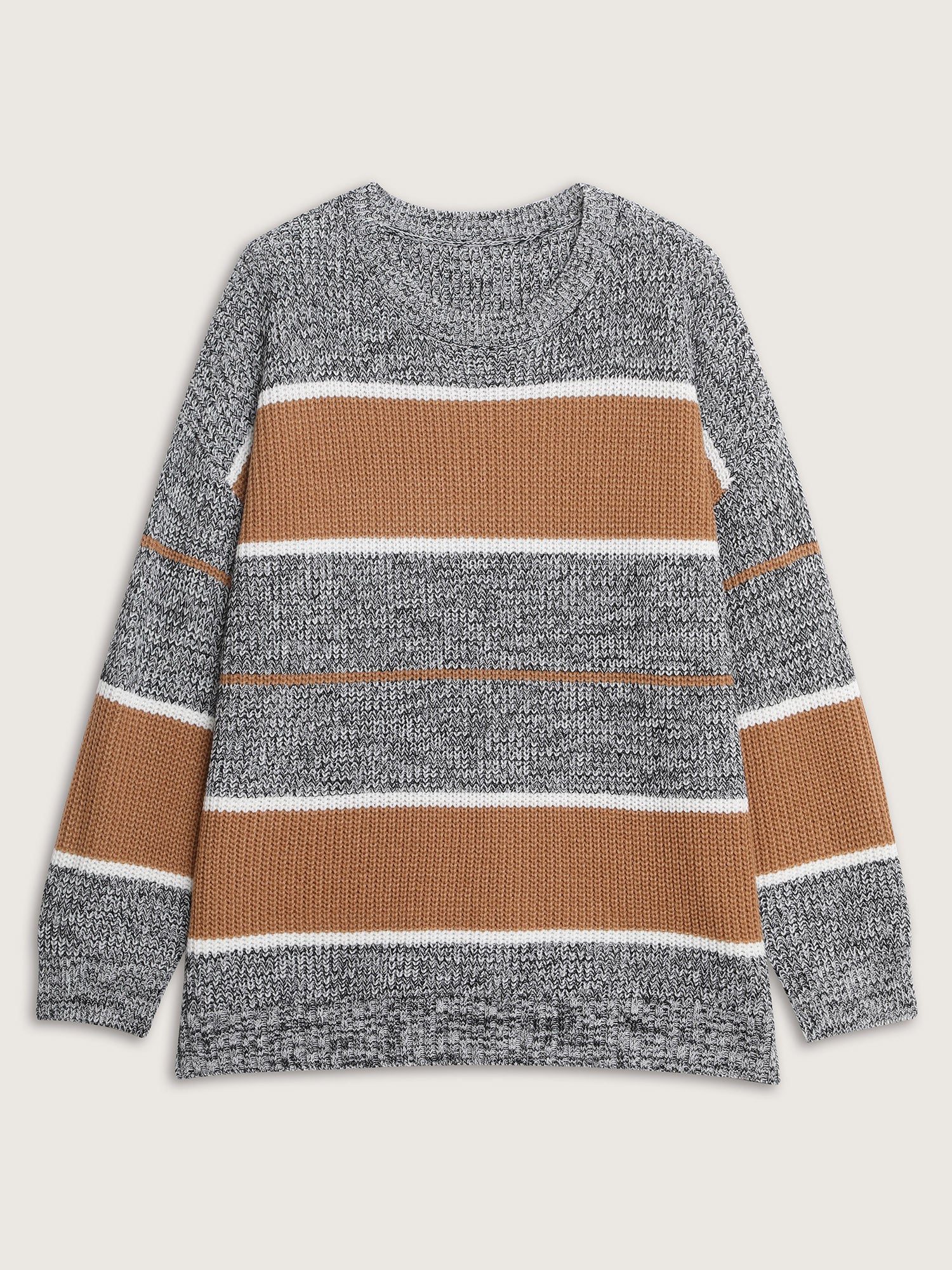 Heather Colorful Stripes Round Neck Pullover - Image 7