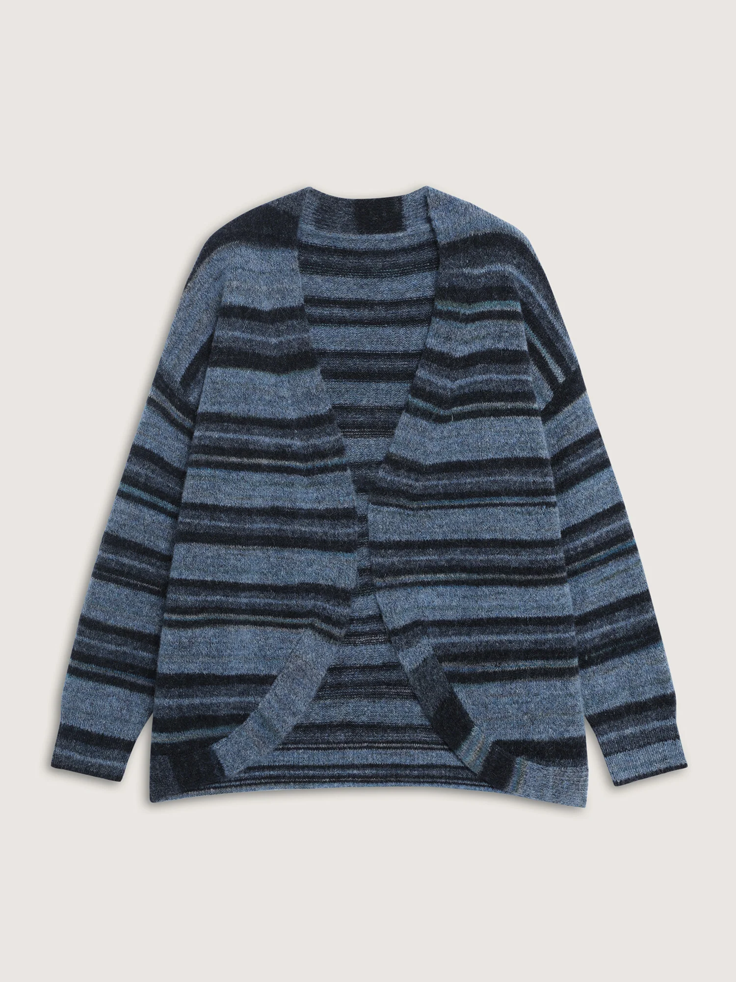 Wool Blend Curvy Hem Knit Cardigan - Image 5