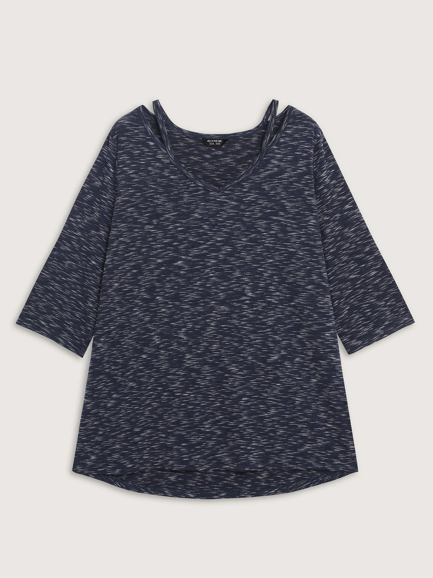 Heather Cut-Out Neckline T-Shirt - Image 6