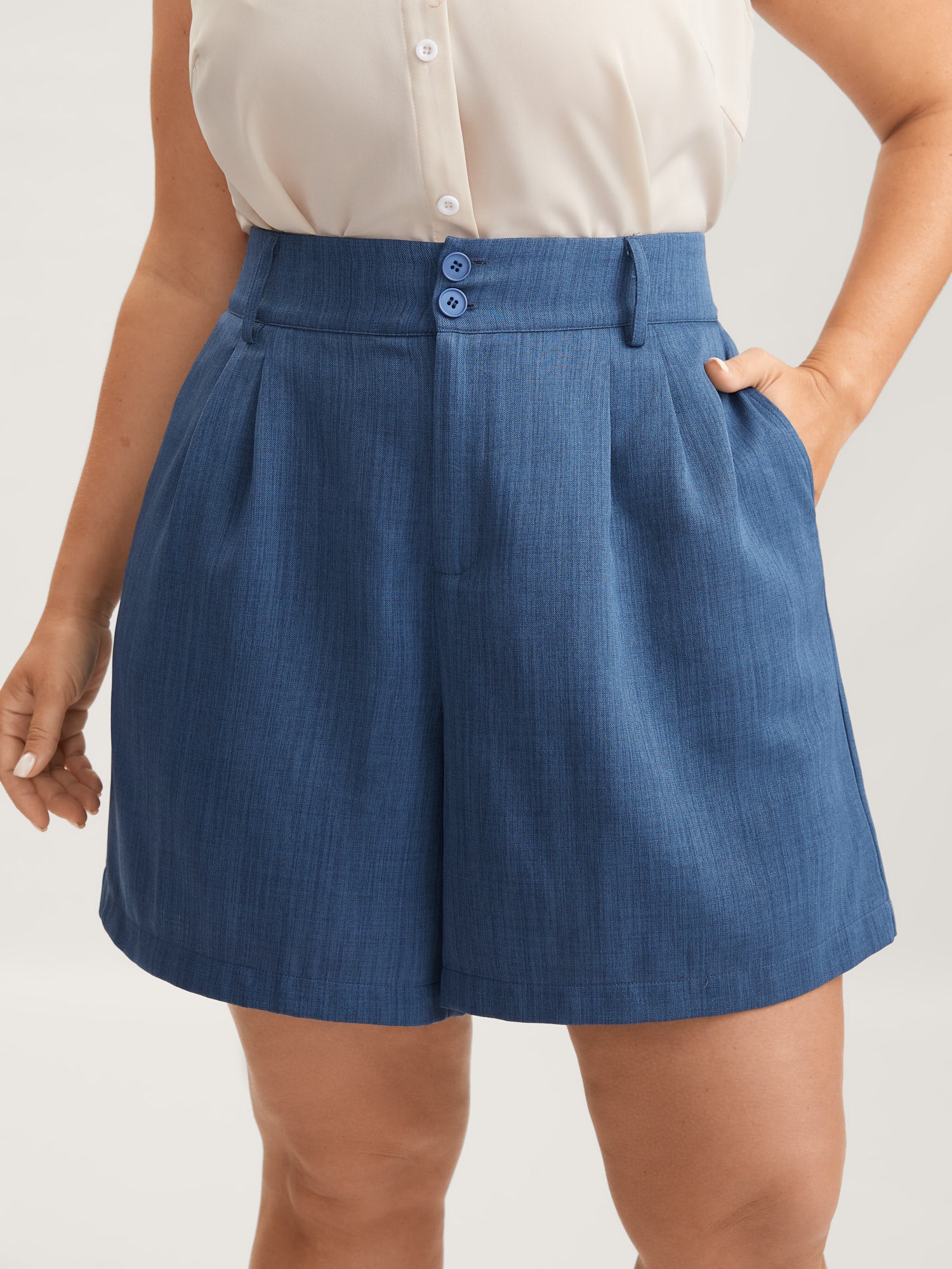 Heather Double Buckle Straight-Leg Shorts - Image 2