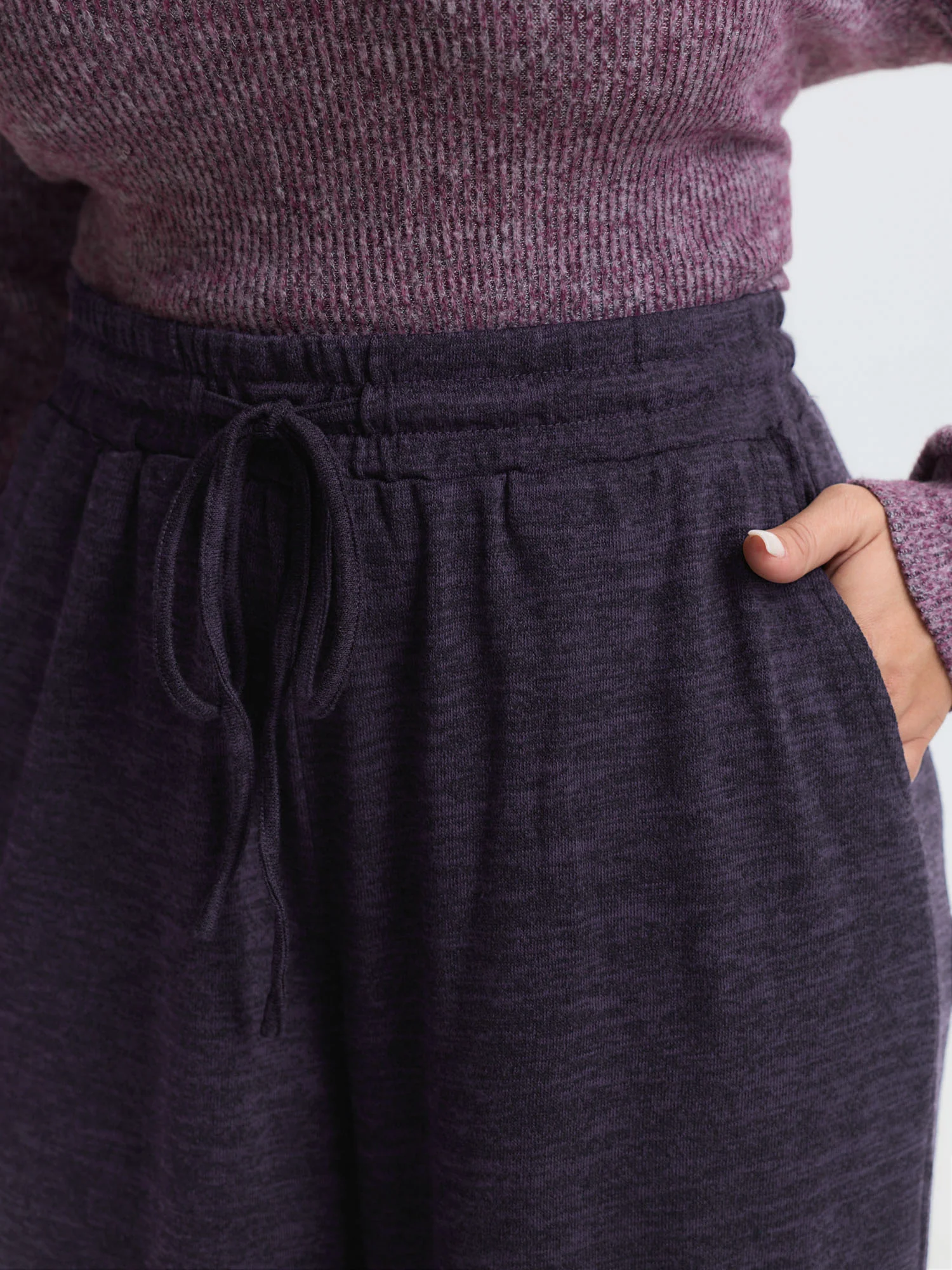 Heather Drawstring Loose Lounge Bottoms - Image 11