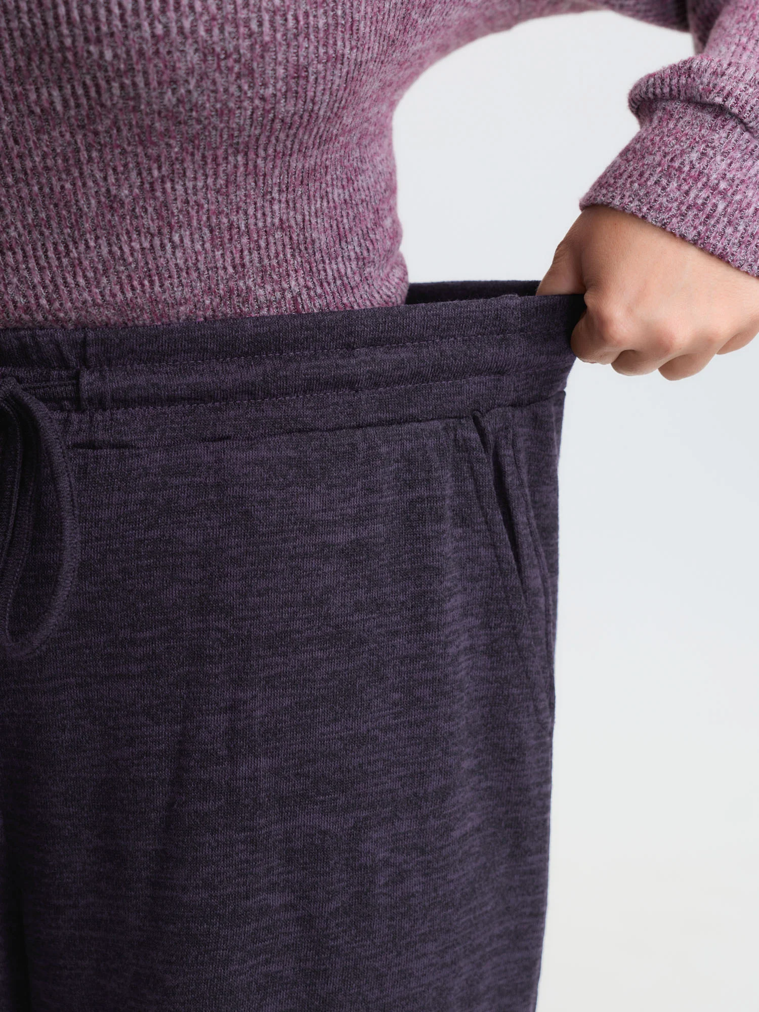 Heather Drawstring Loose Lounge Bottoms - Image 12