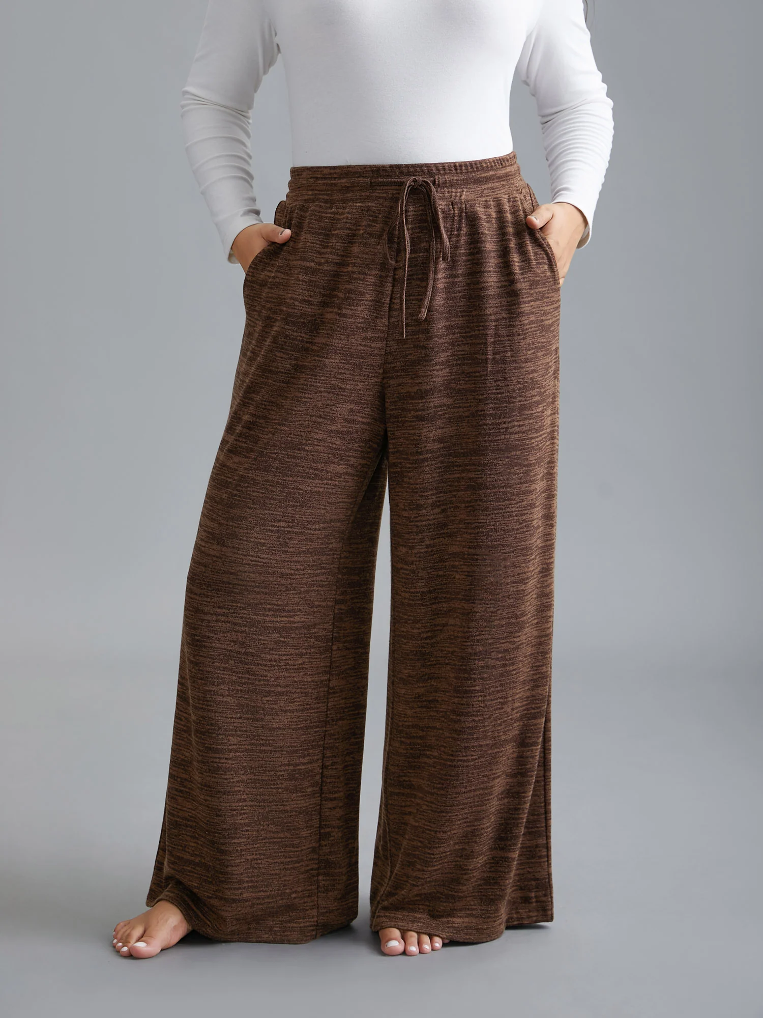 Heather Drawstring Loose Lounge Bottoms - Image 18