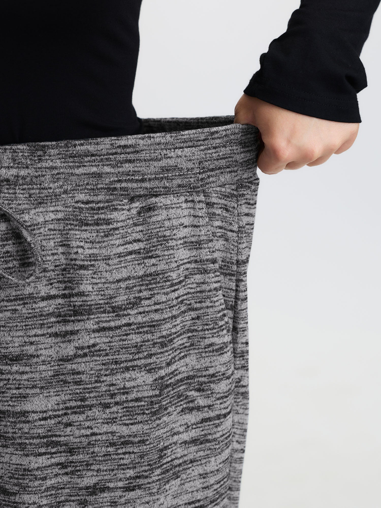 Heather Drawstring Loose Lounge Bottoms - Image 4