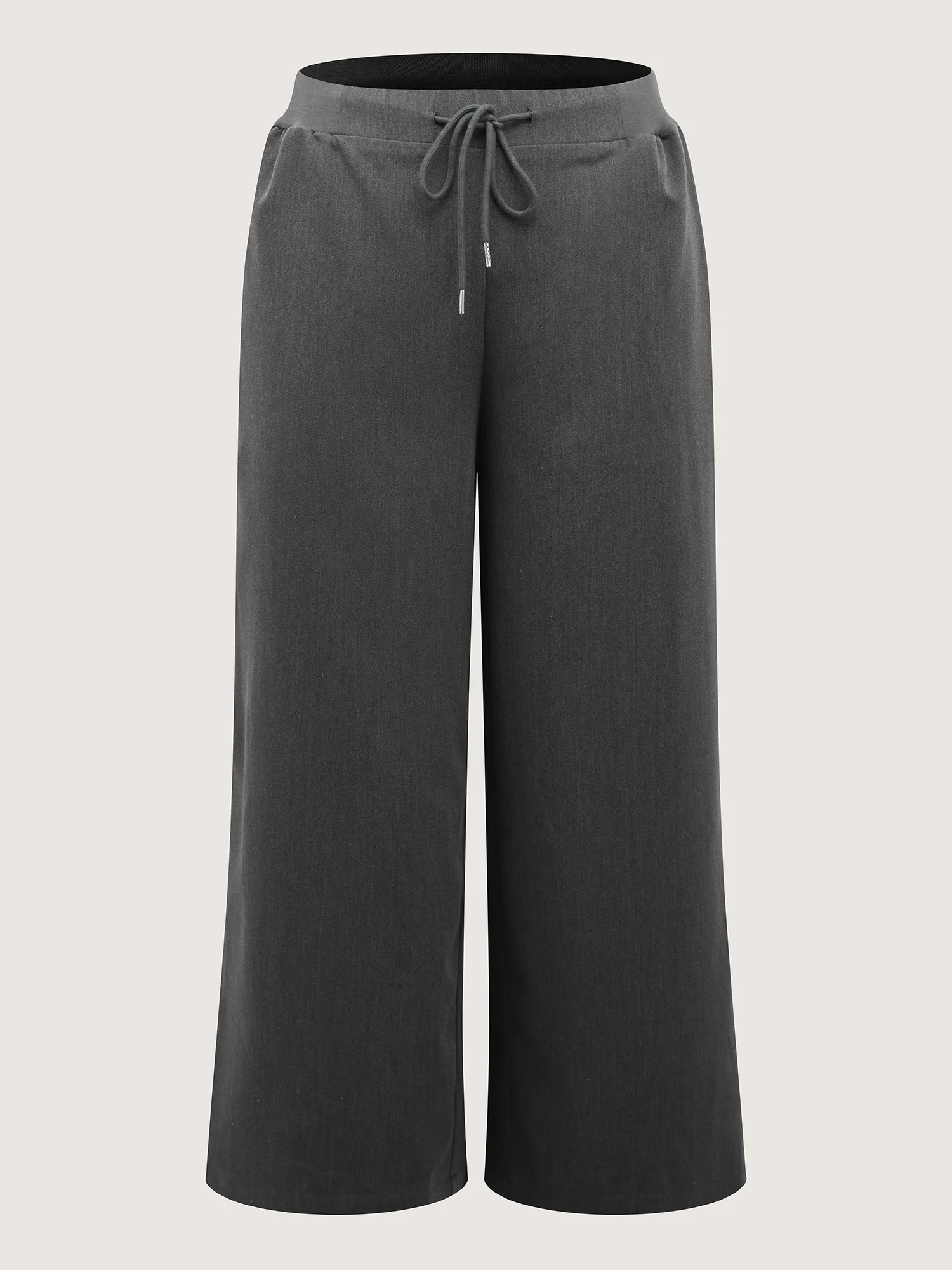 Heather Drawstring Waist Wide-Leg Pants - Image 8