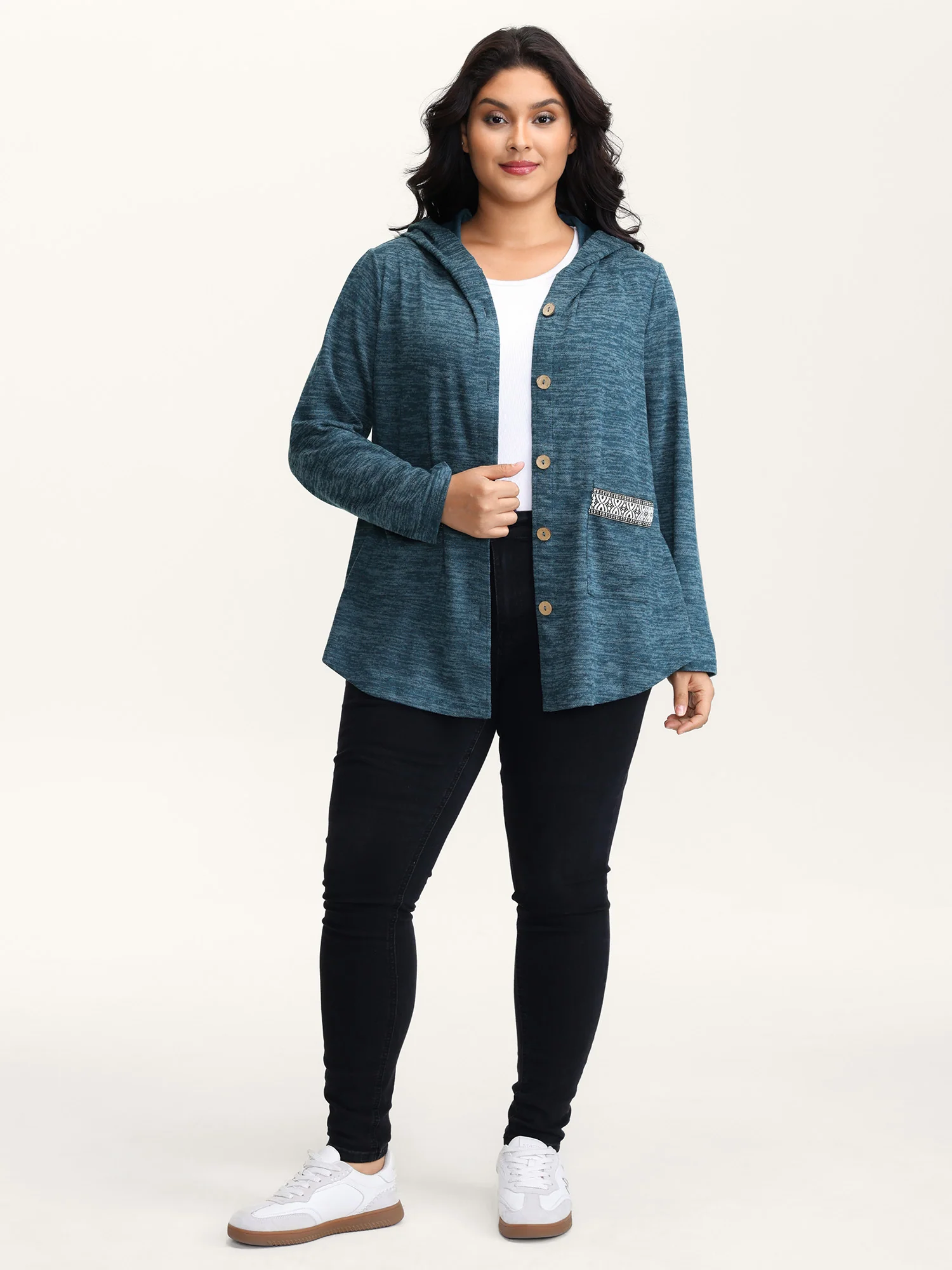 Heather Faux Cashmere Boho Stripe Coat - Image 3