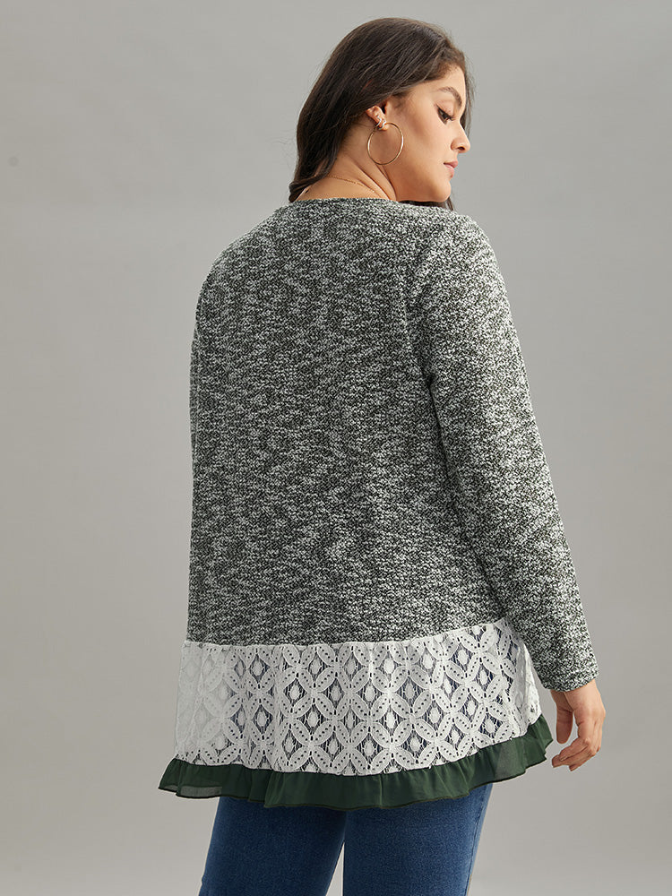 Heather Guipure Lace Round Neck T-shirt - Image 2