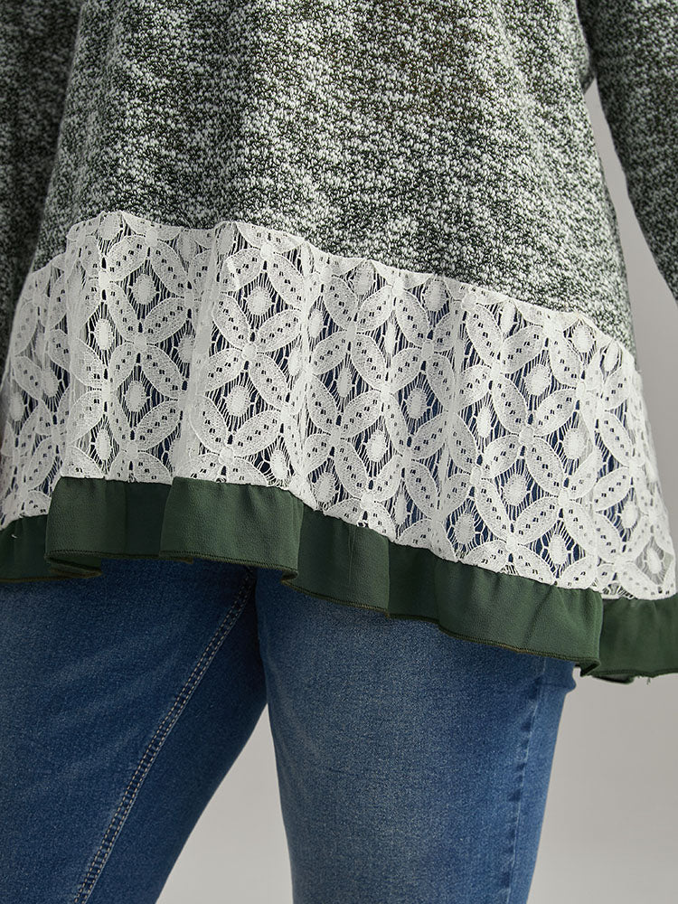Heather Guipure Lace Round Neck T-shirt - Image 4