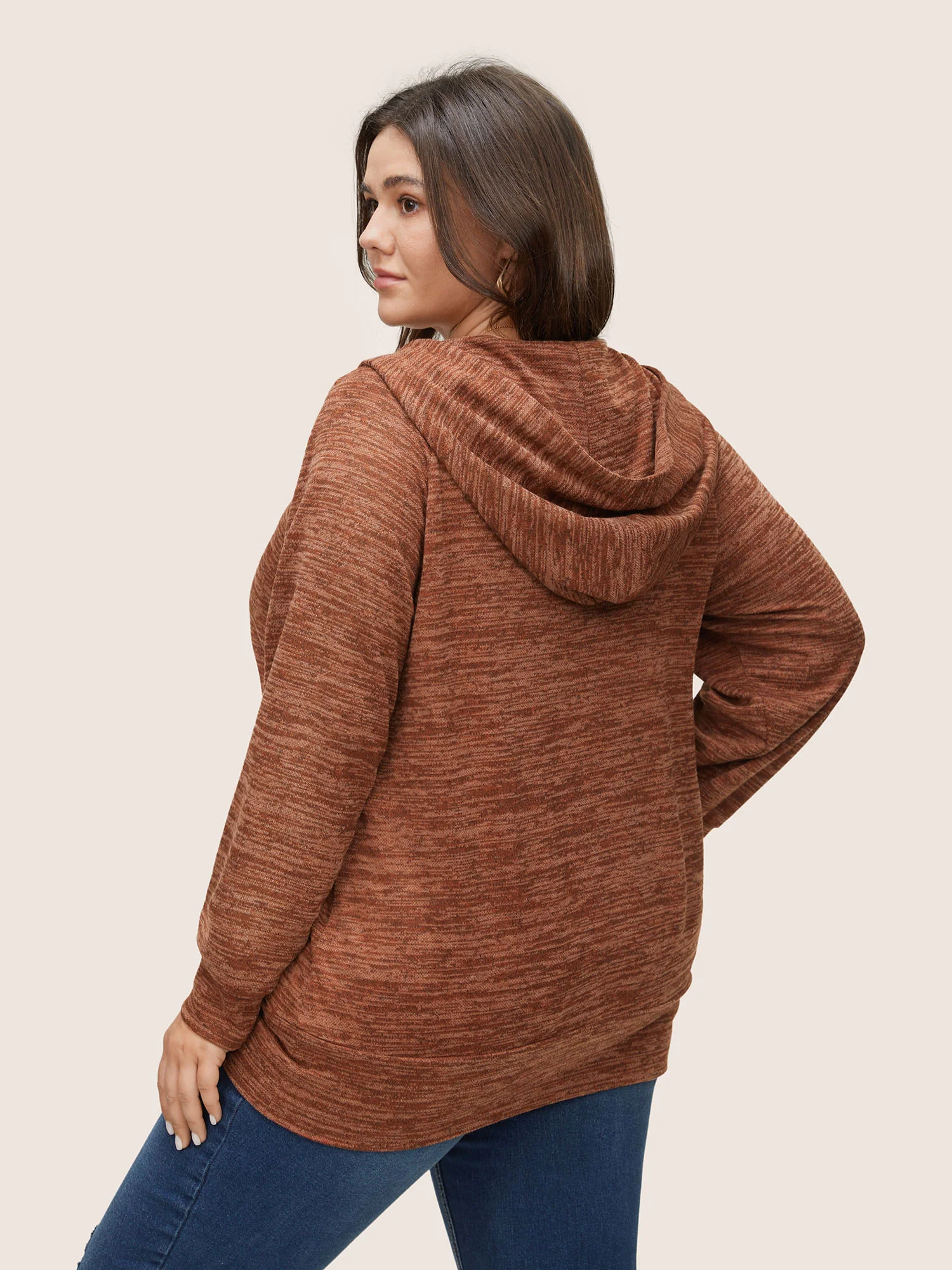 Heather Hooded Long Sleeve Sweatshirt - Image 2
