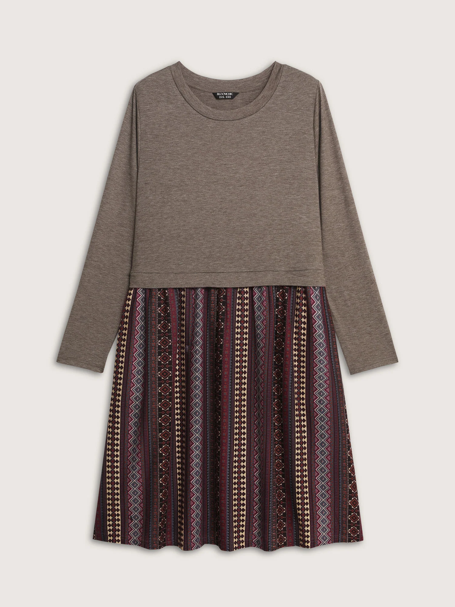 Heather Knit Stripe Layered Midi Dress - Image 7