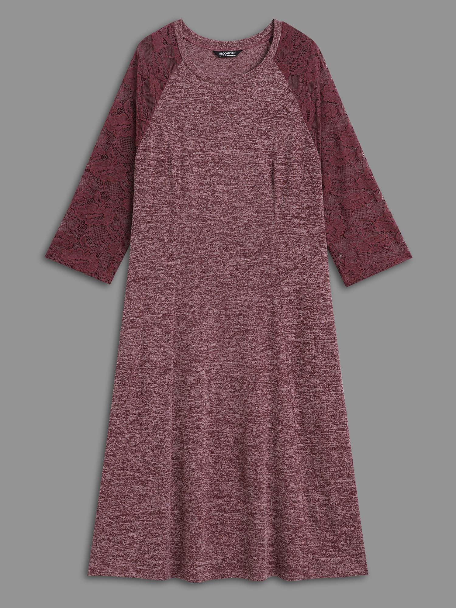 Heather Lace Patchwork Mesh Midi Dress - Image 9