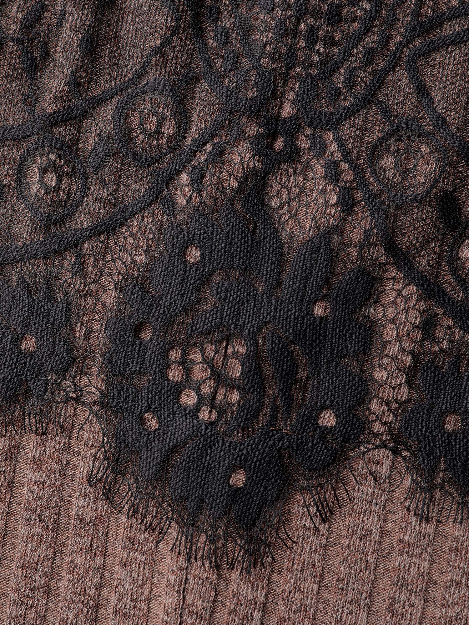 Heather Lace Ribbed Pockets Midi Dress - Image 5