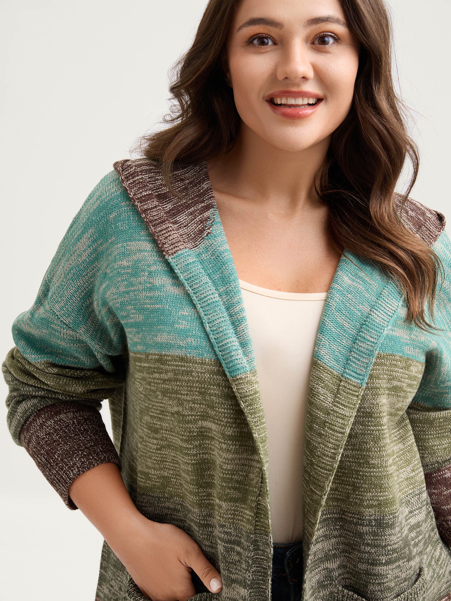 Heather Little Stretchy Hooded Cardigan - Image 2