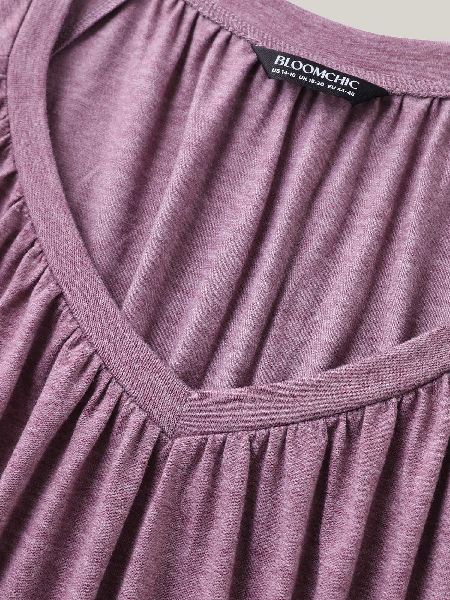 Heather Lotus Leaf Sleeve Jersey Top - Image 5