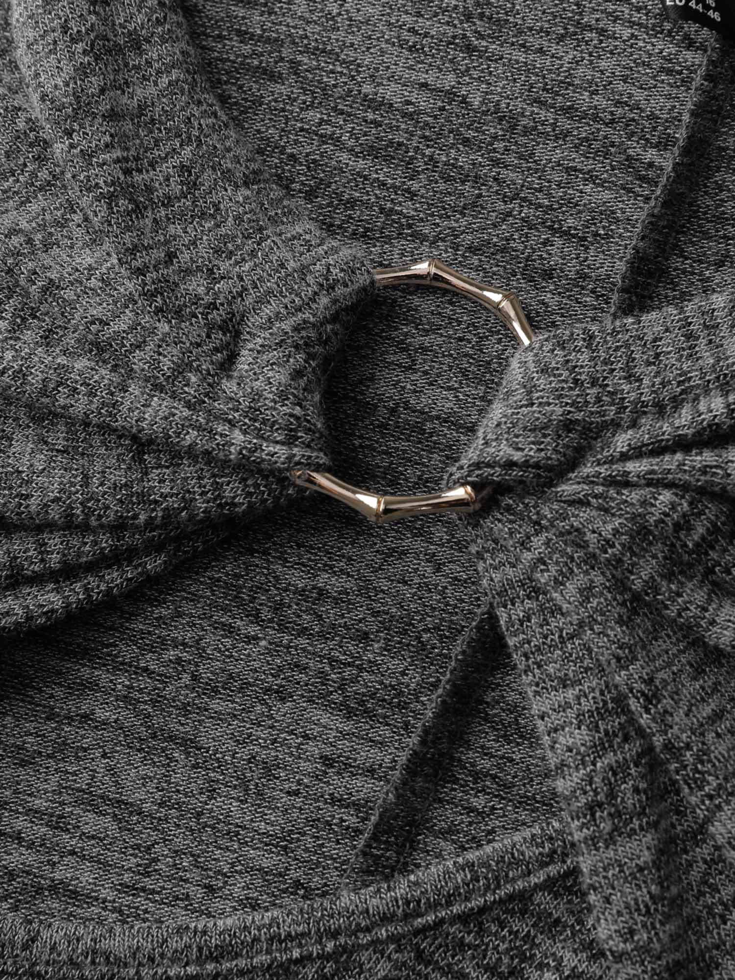 Heather Metal Detail Ruched T-Shirt - Image 6
