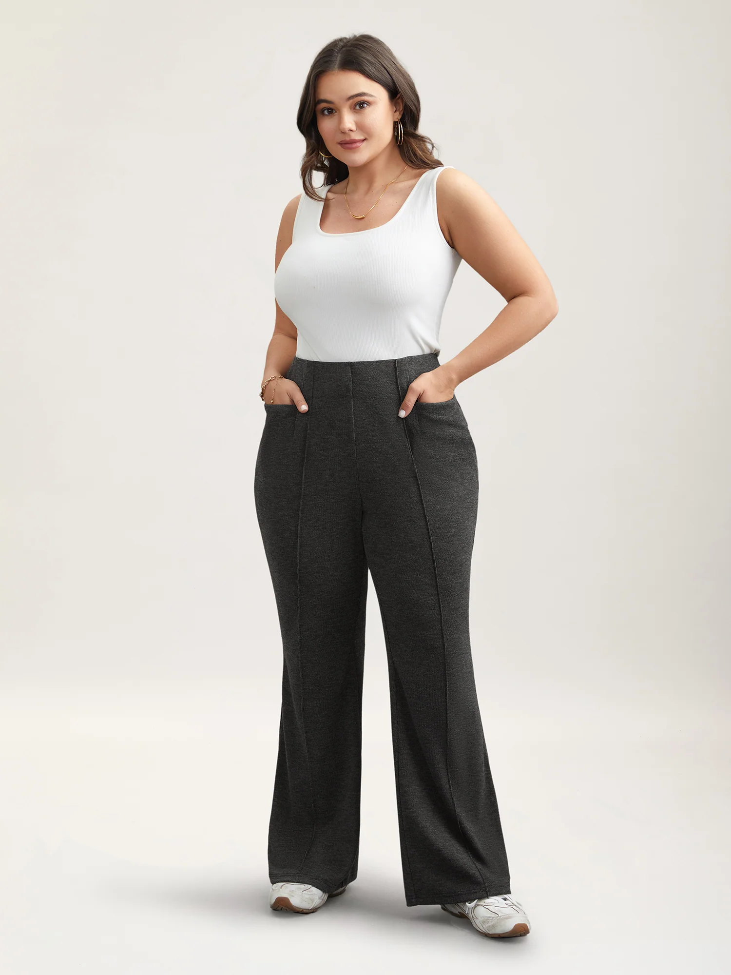 Heather Midi-Rise Bootcut Pants - Image 2