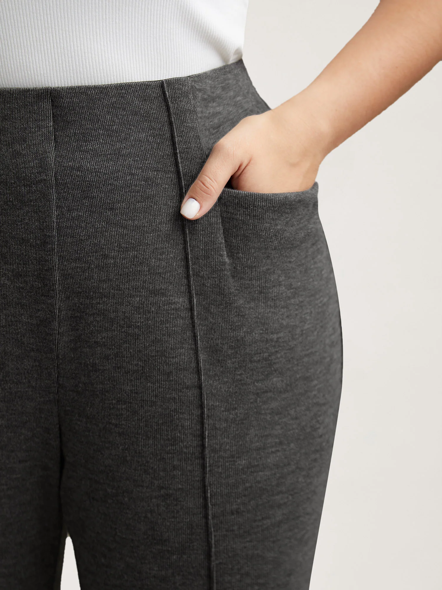 Heather Midi-Rise Bootcut Pants - Image 3
