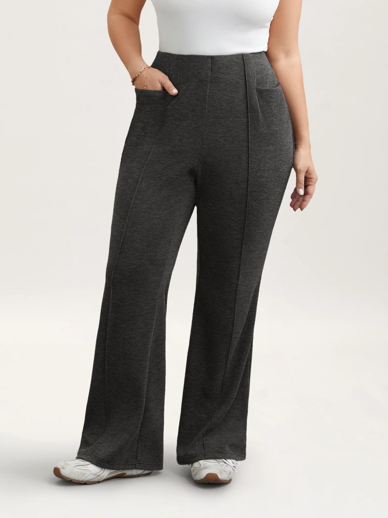 Heather Midi-Rise Bootcut Pants - Image 4