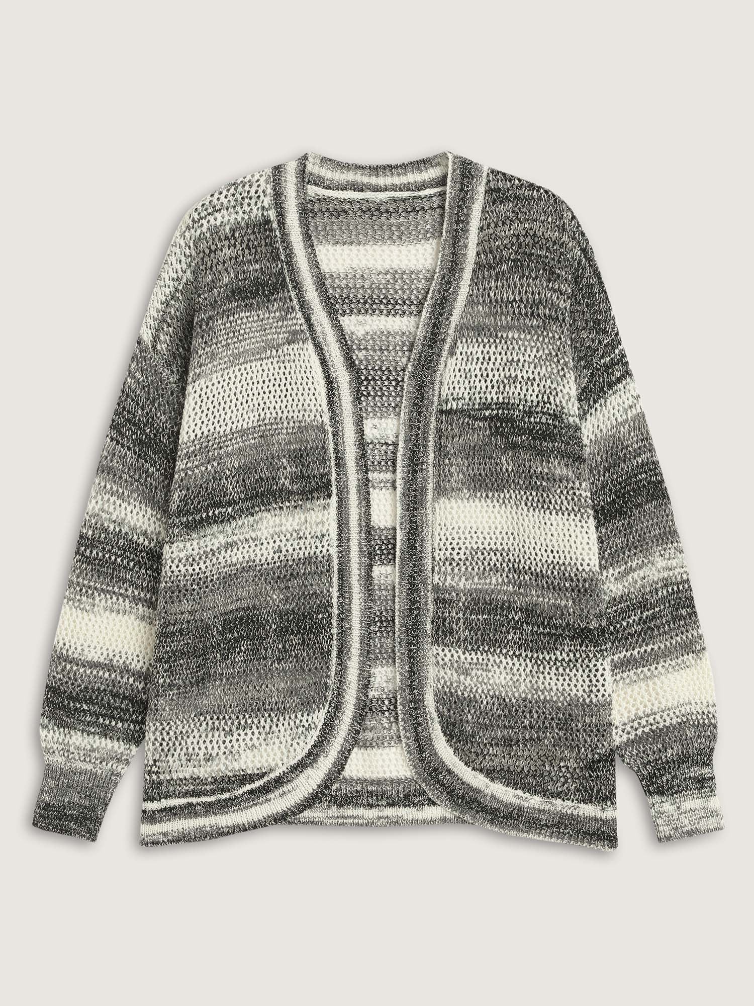 Heather Monochrome Striped Lightweight Cardigan - Image 7