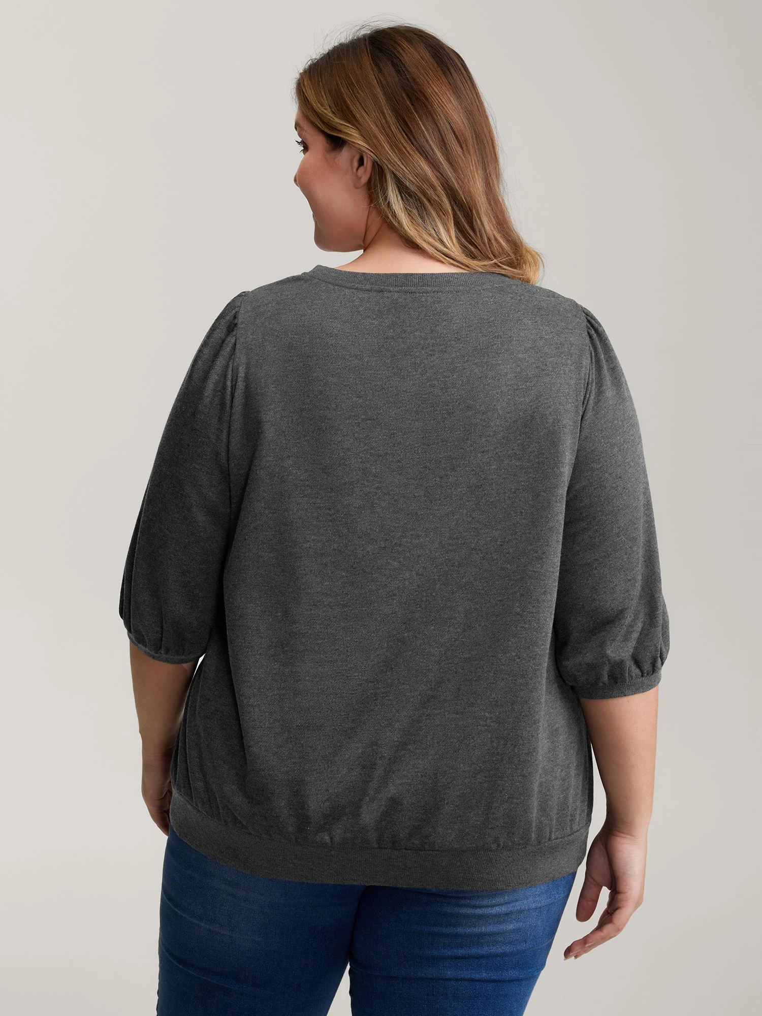 Heather Neckline Cut-Out Sweatshirt - Image 4