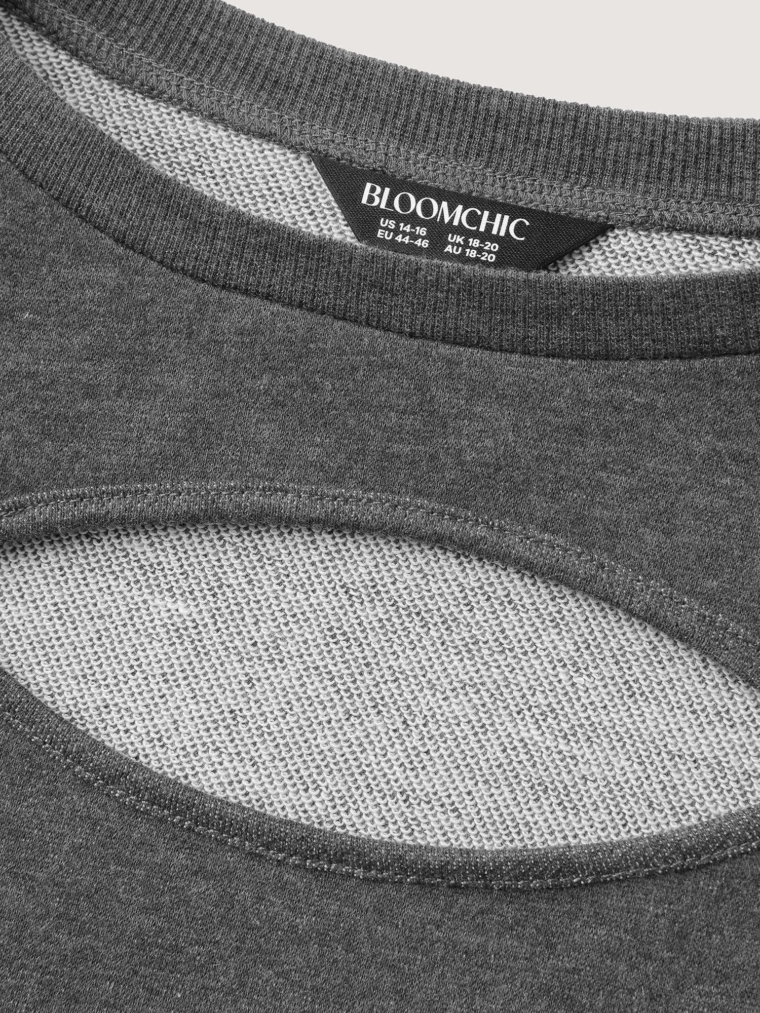 Heather Neckline Cut-Out Sweatshirt - Image 5