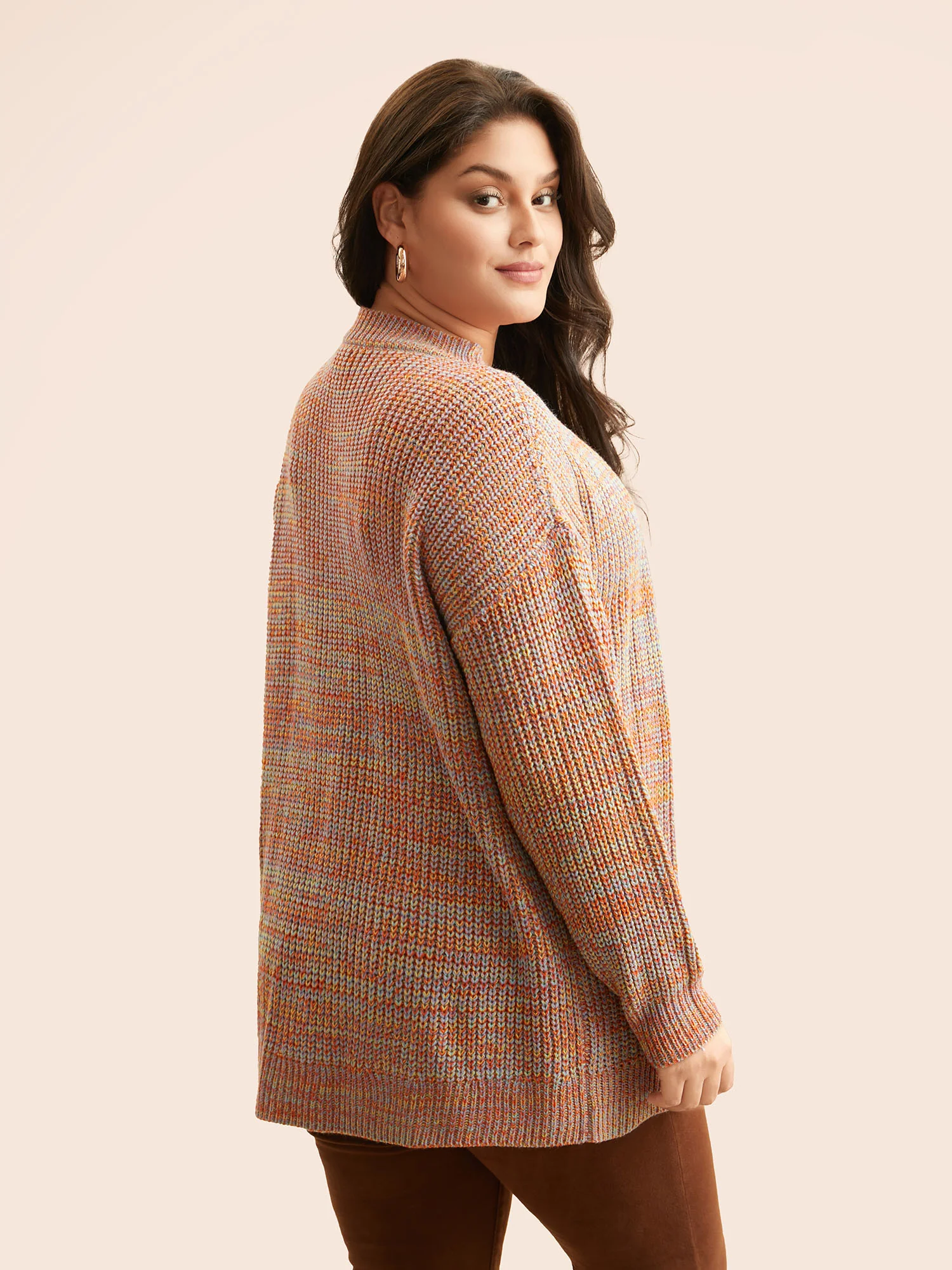 Heather Patch Pocket Drop Shoulder Cardigan - Image 2