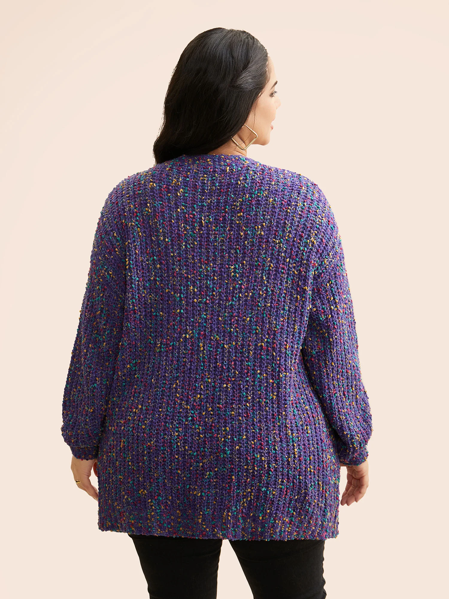 Heather Patched Pocket Drop Shoulder Cardigan - Image 2