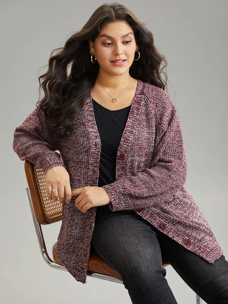 Heather Patched Pocket Open Front Cardigan - Image 3