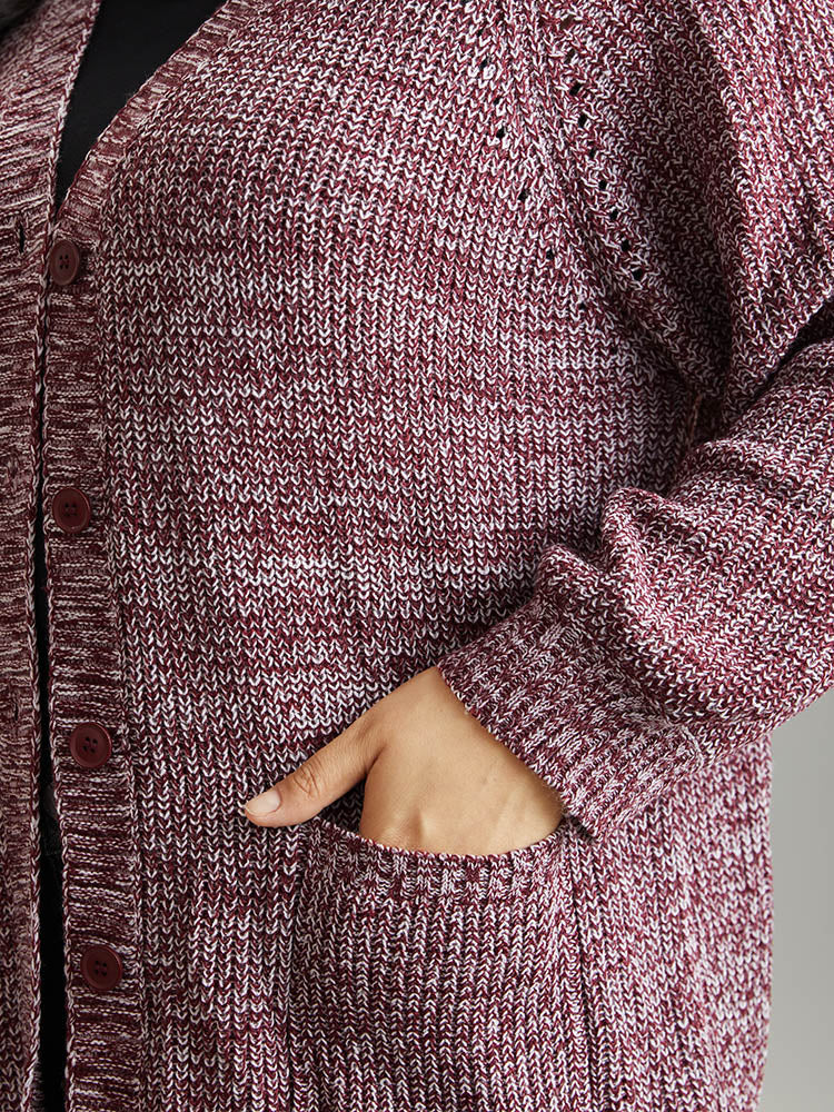 Heather Patched Pocket Open Front Cardigan - Image 5