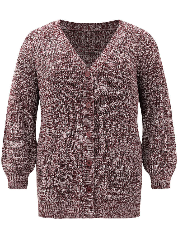Heather Patched Pocket Open Front Cardigan - Image 6