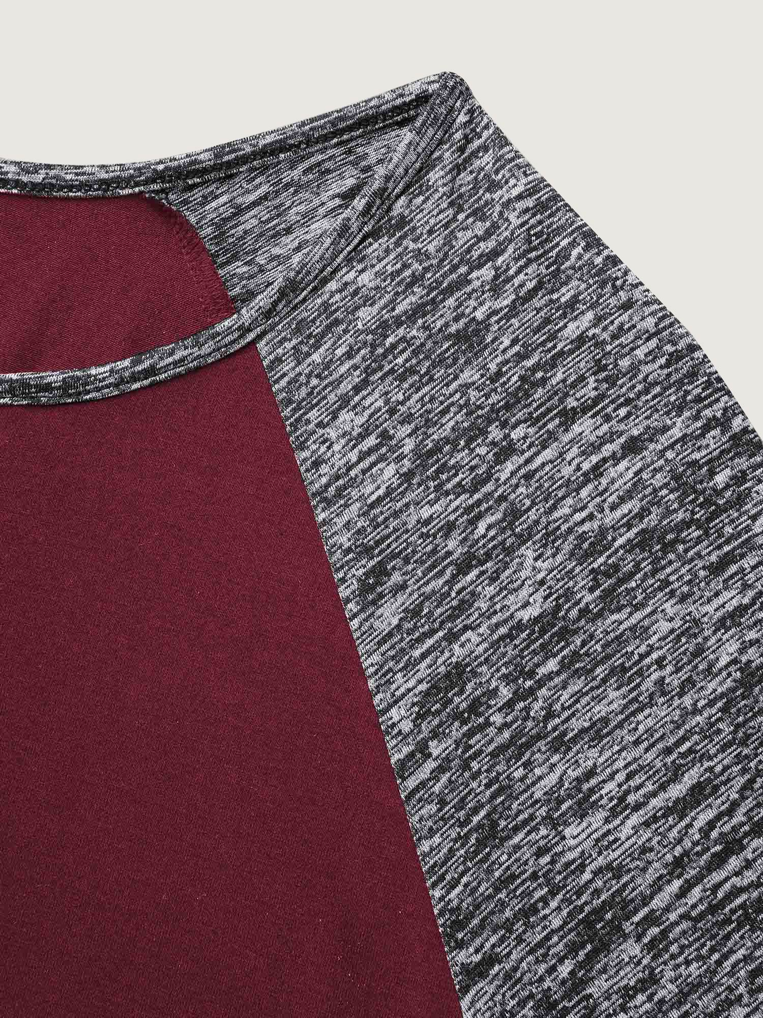Heather Patchwork Button Detail Stretchy T-Shirt - Image 16