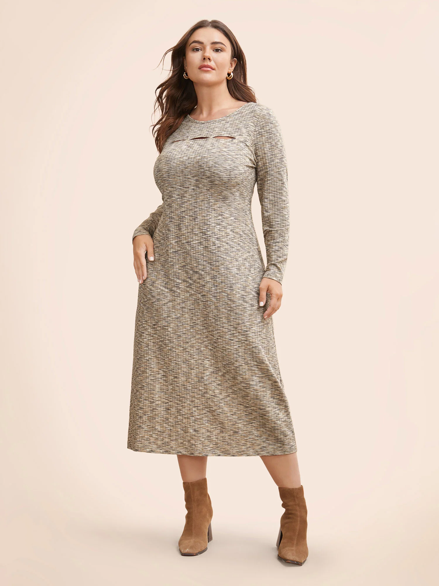 Heather Pit Strip Cut Out Dress - Image 3