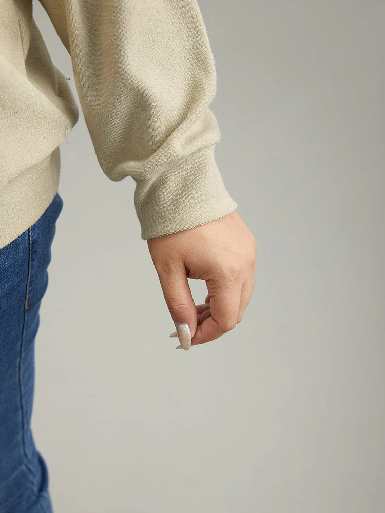 Heather Plisse Elastic Hem Sweatshirt - Image 8