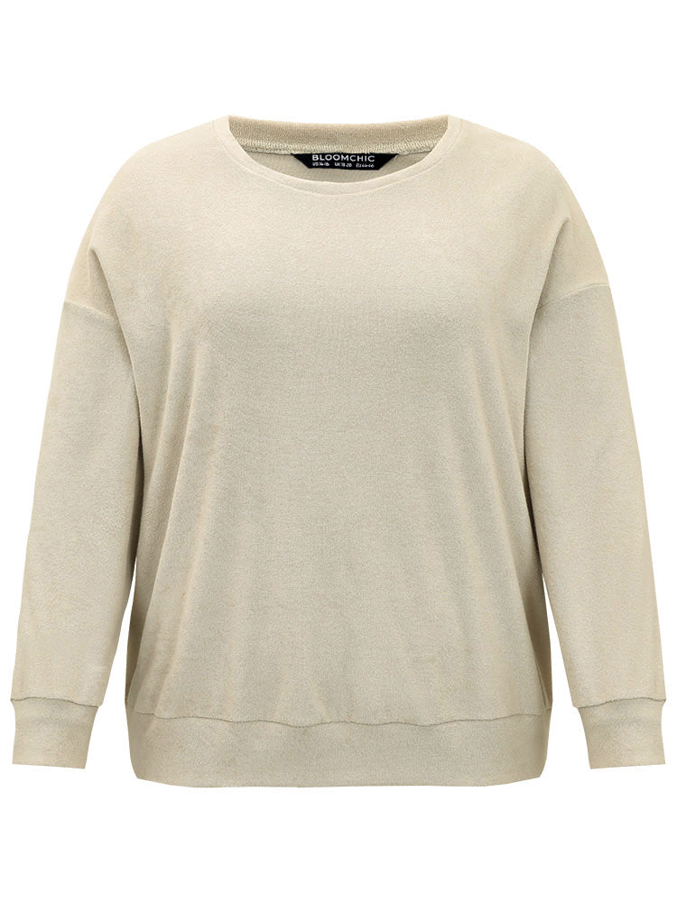 Heather Plisse Elastic Hem Sweatshirt - Image 9