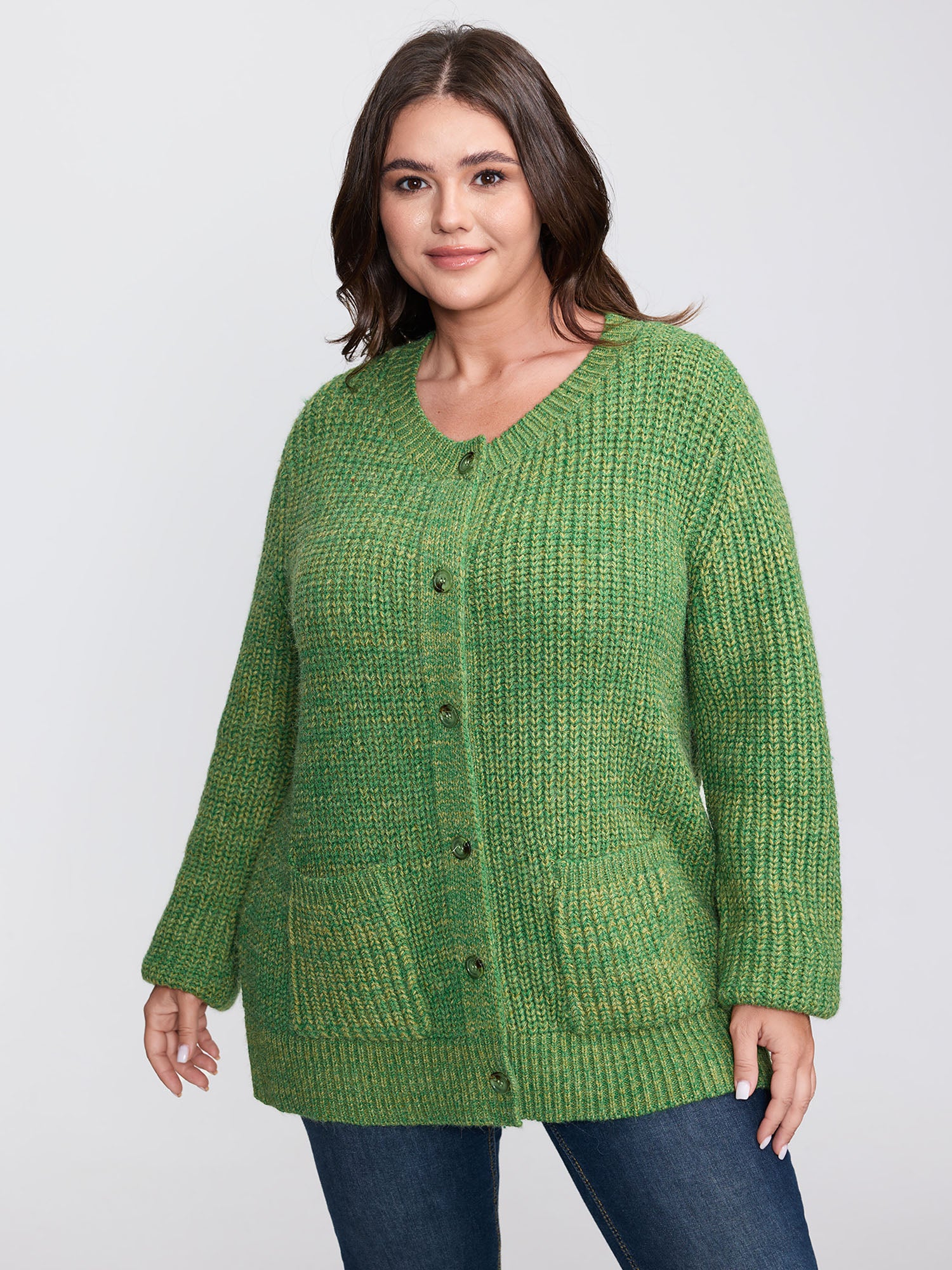 Heather Pockets Button Knit Cardigan - Image 4