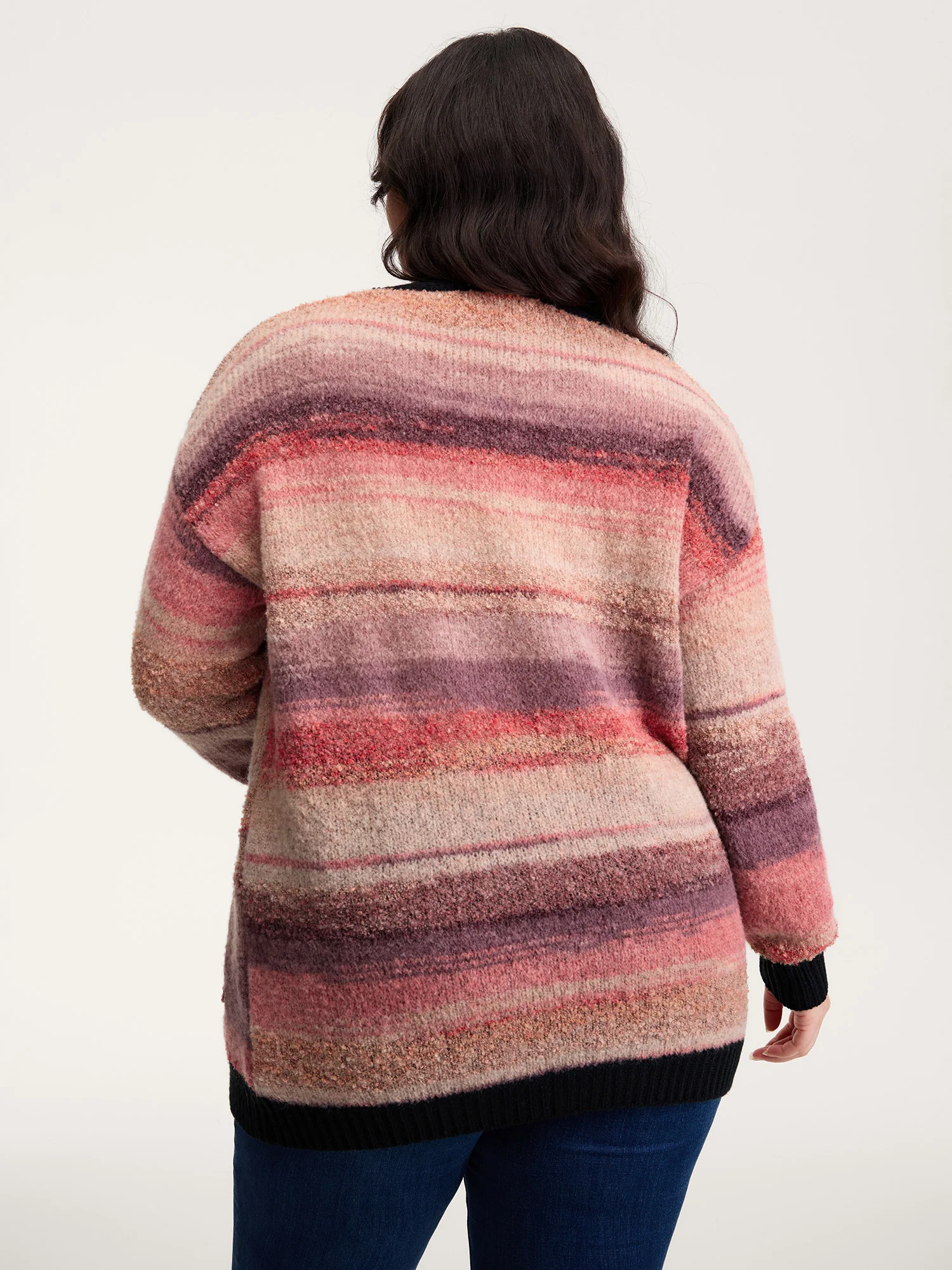 Heather Pockets Contrast Open-Front Cardigan - Image 5