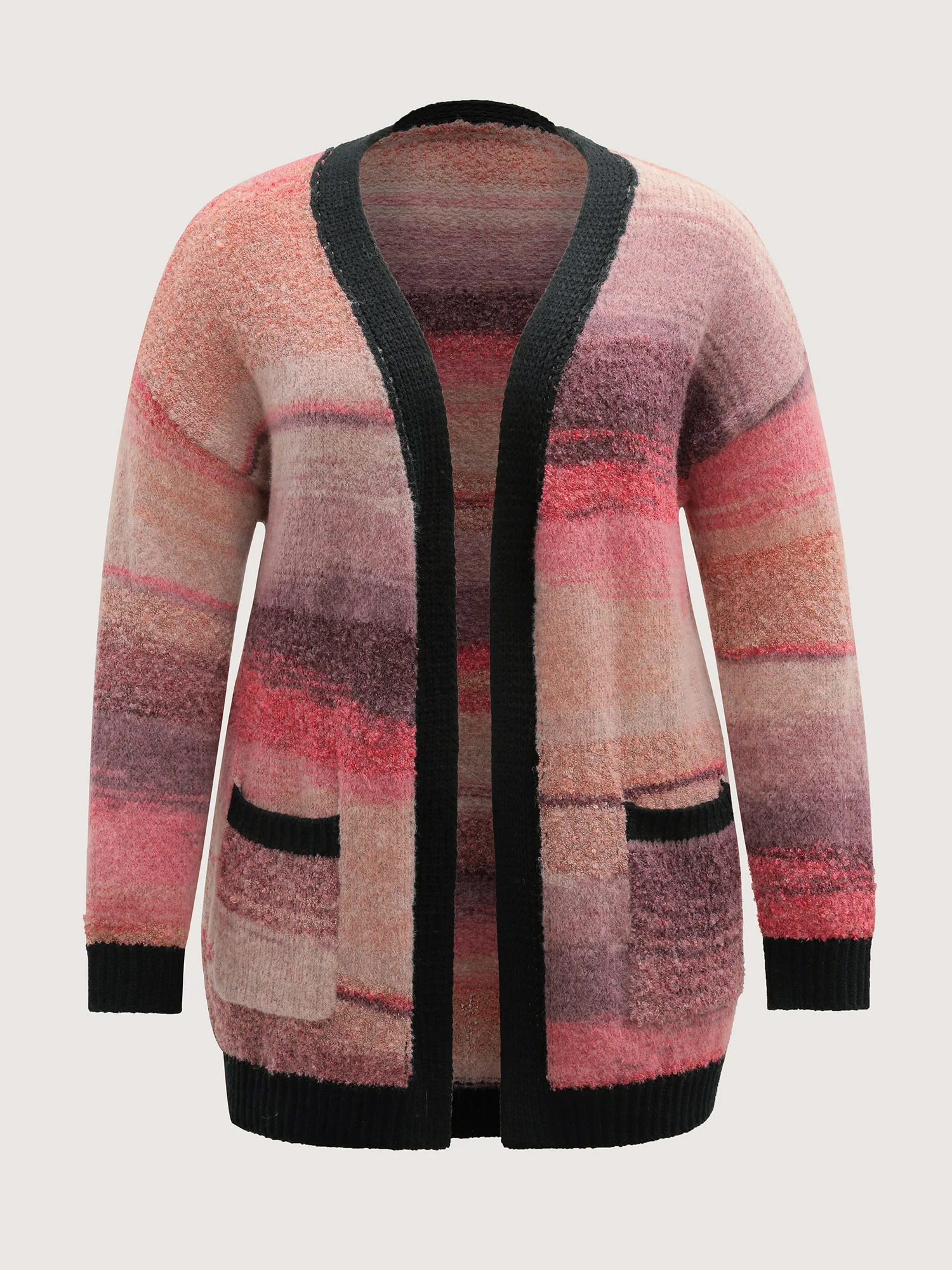 Heather Pockets Contrast Open-Front Cardigan - Image 9