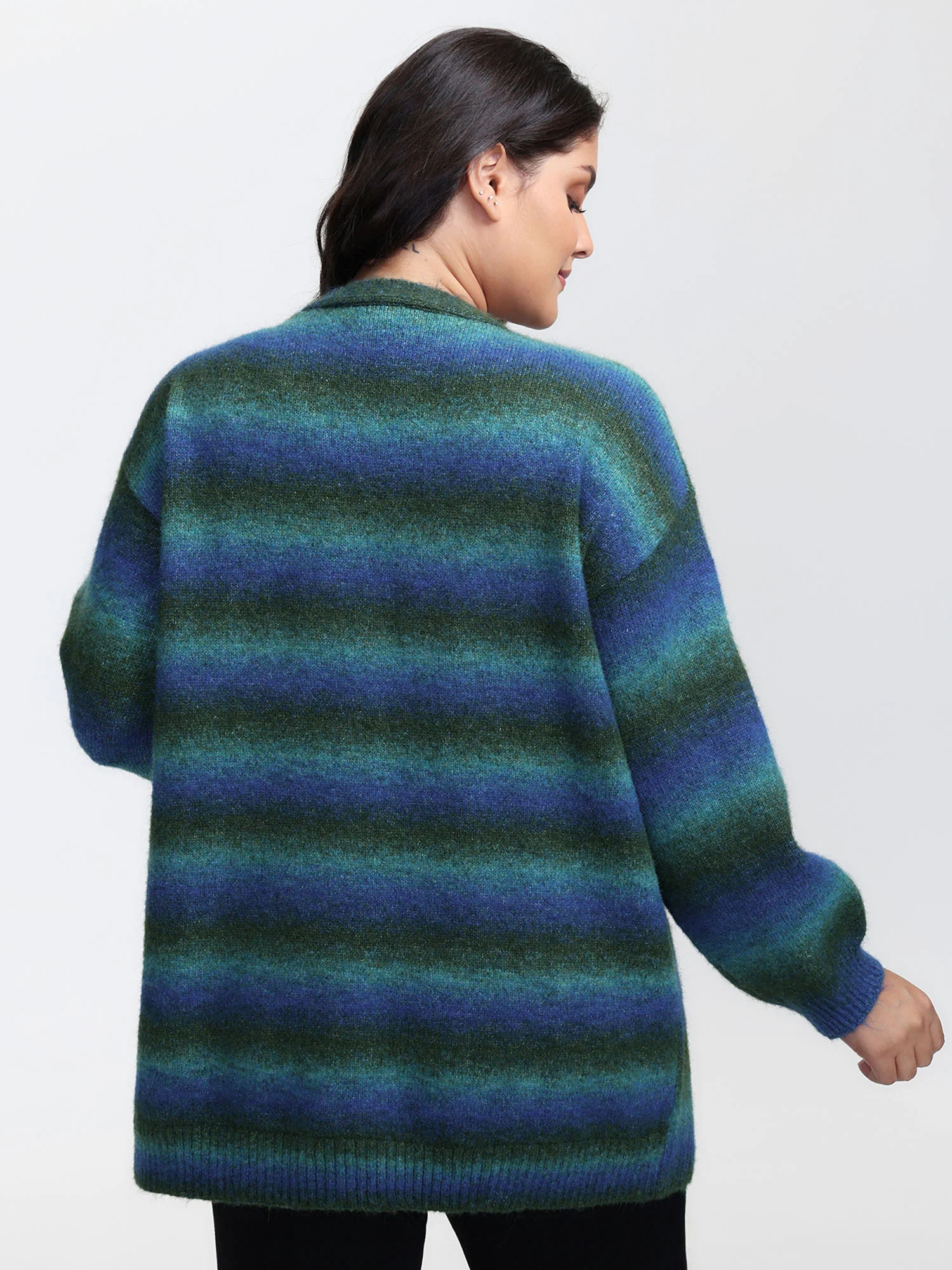 Heather Pockets Open-Front Knit Cardigan - Image 4