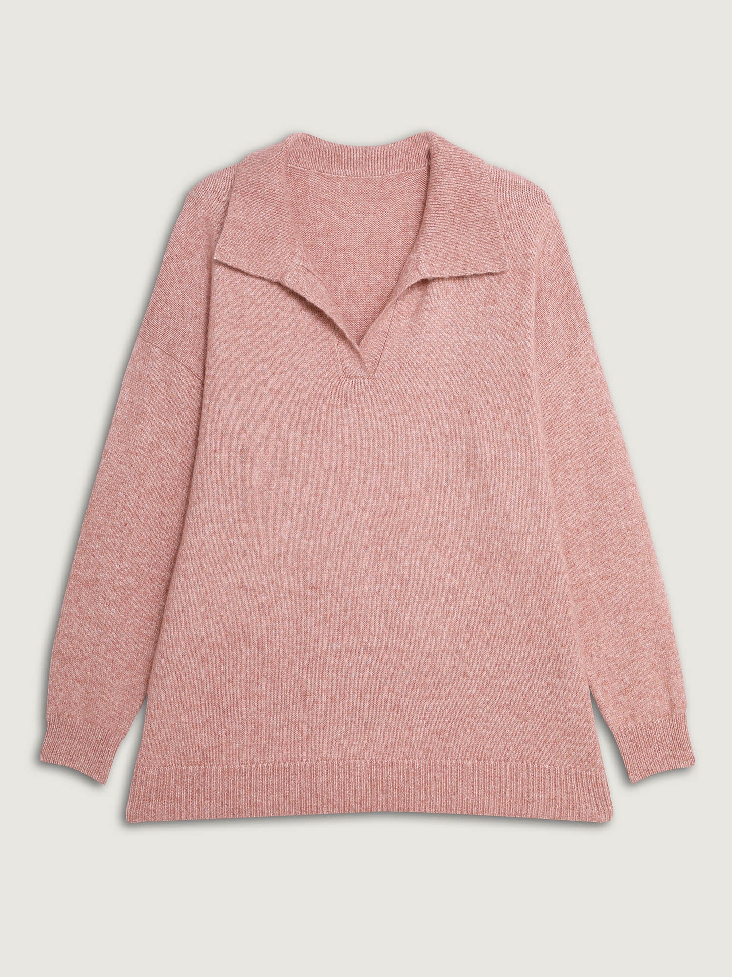Heather Ribbed Hem Solid Pullover - Image 8