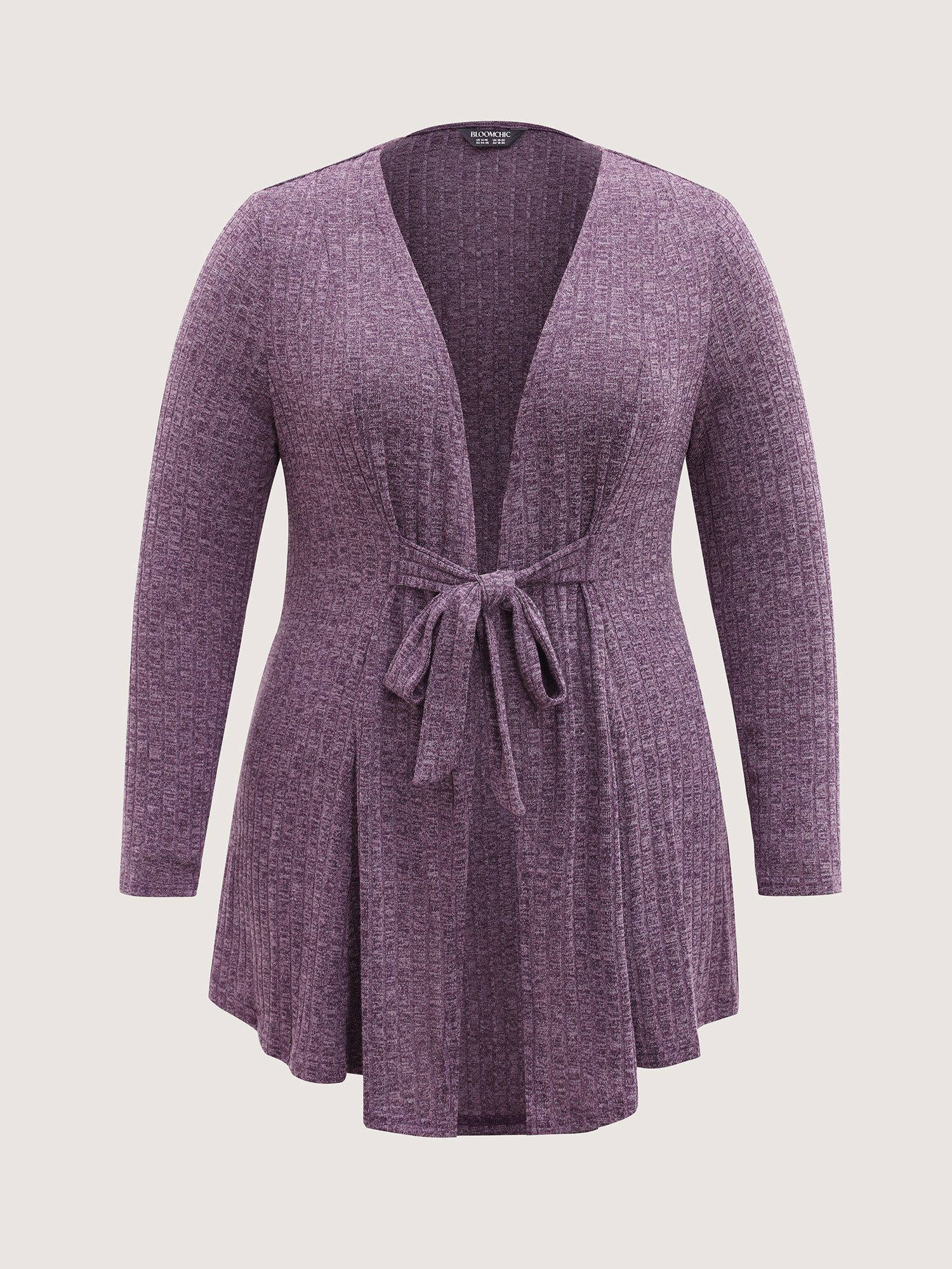 Heather Ribbed Supersoft Front-Tie Jacket - Image 7
