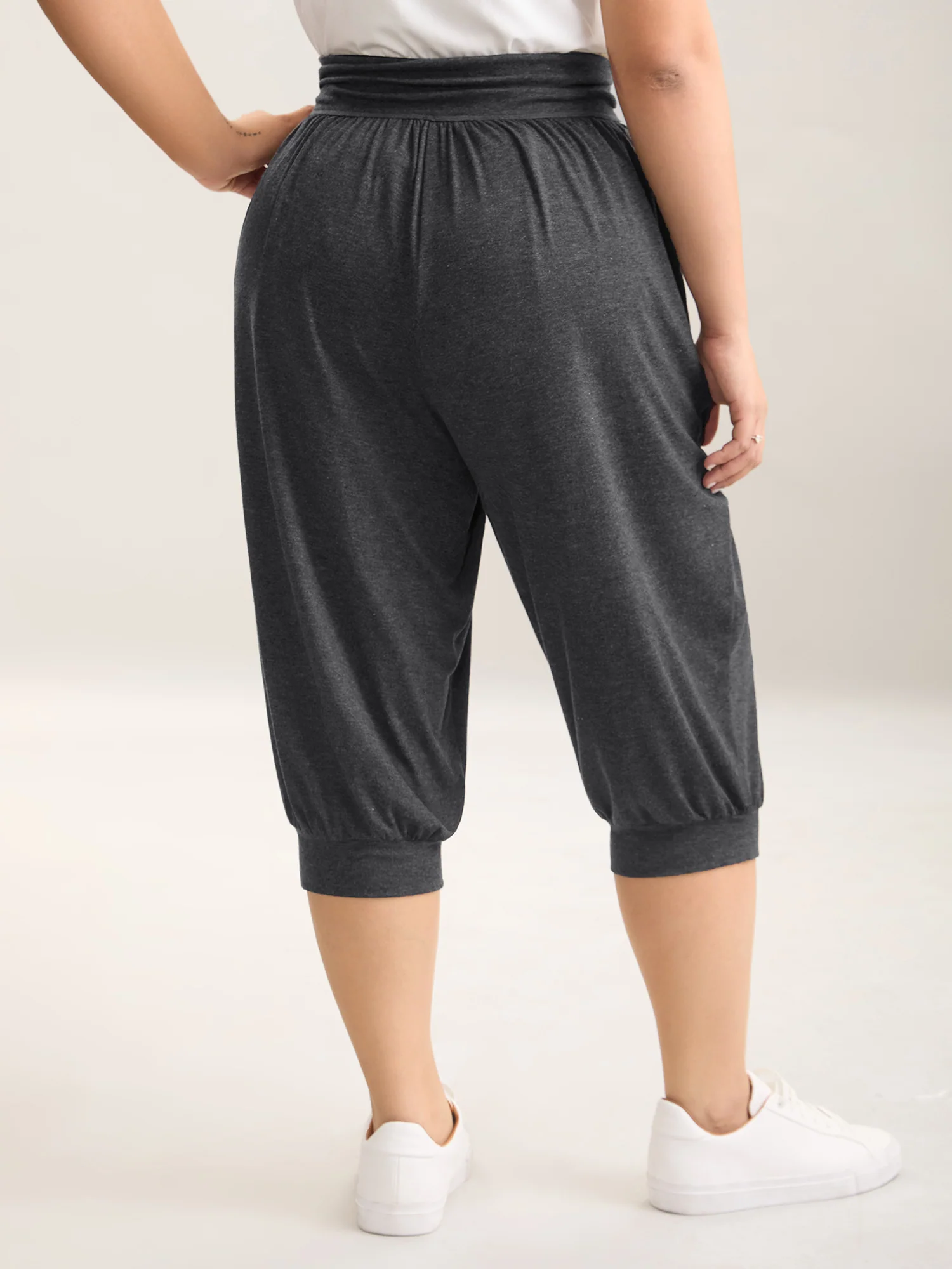 Heather Stretchy Hem Active Jogger Pants - Image 3
