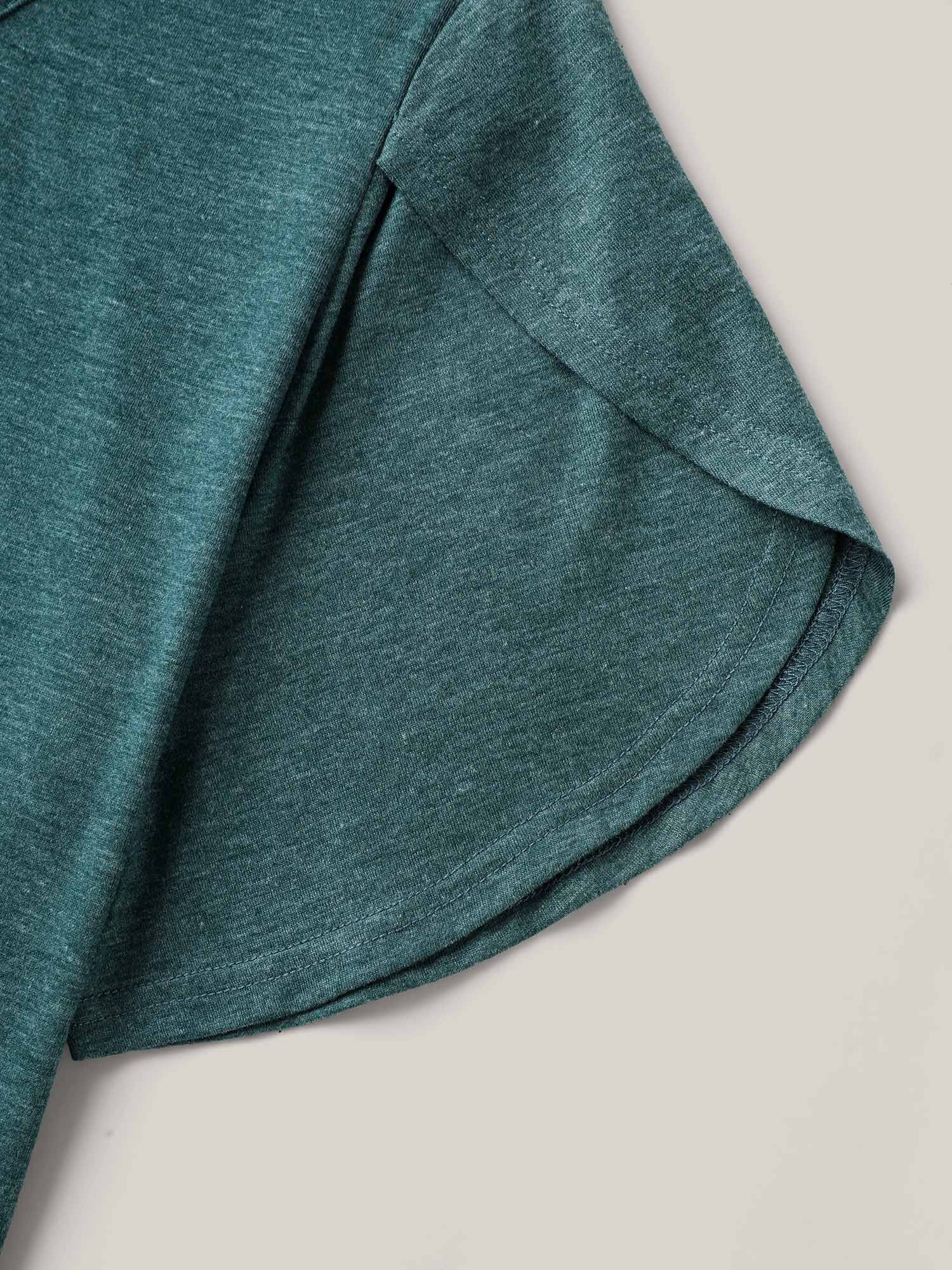 Heather Stretchy Neck Cut-Out T-Shirt - Image 6